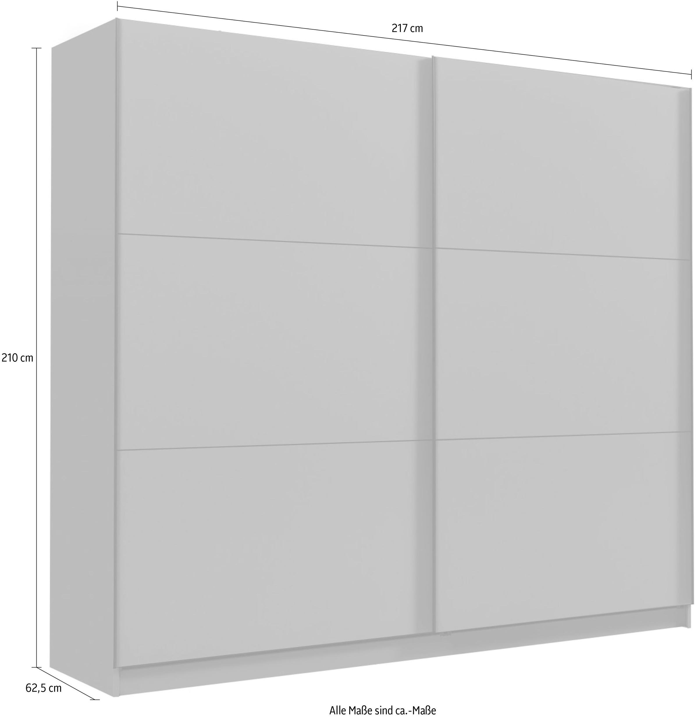 INOSIGN Schwebetürenschrank »Sierra klassischer Kleiderschrank Wäscheschrank 179 oder 217cm breit«, mit kompletter Inneneinteilung, FSC-zertifizierter Holzwerkstoff