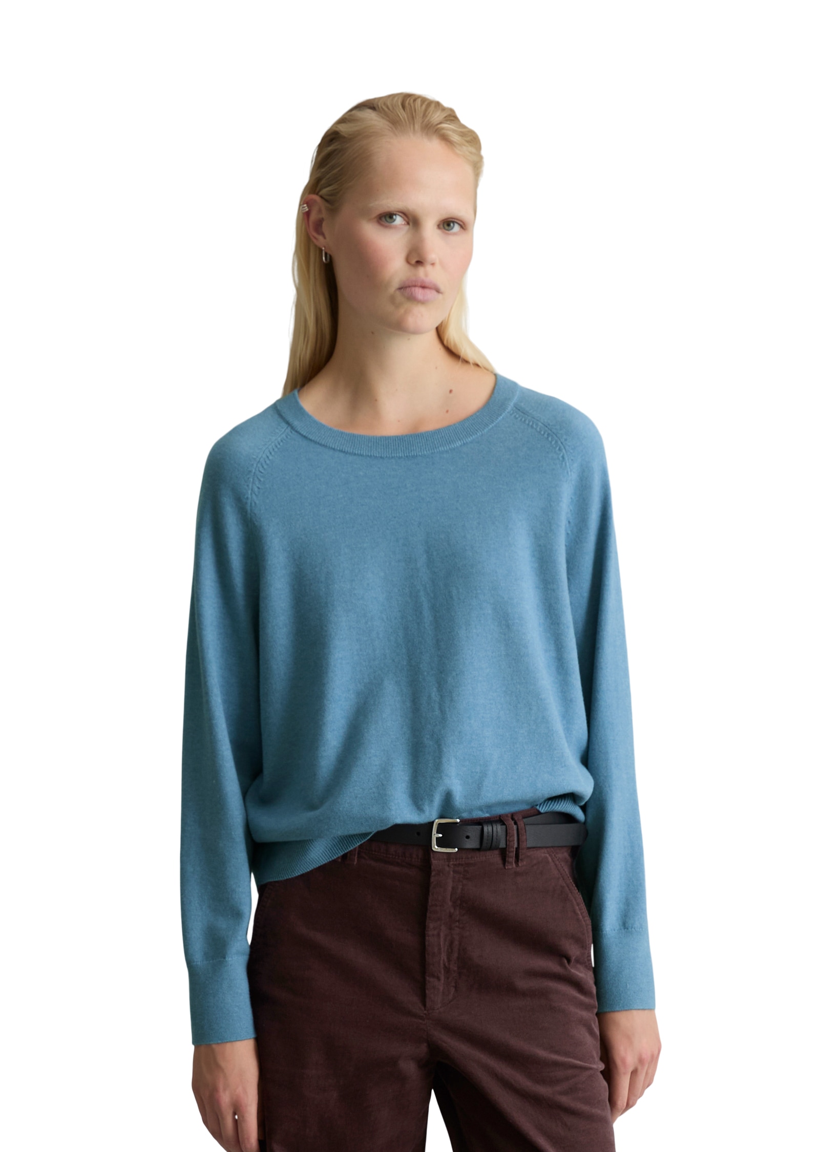 Marc O'Polo DENIM Pull à col rond regular fit, Strick, aus Soft Cotton Stretch, Raglanärmel