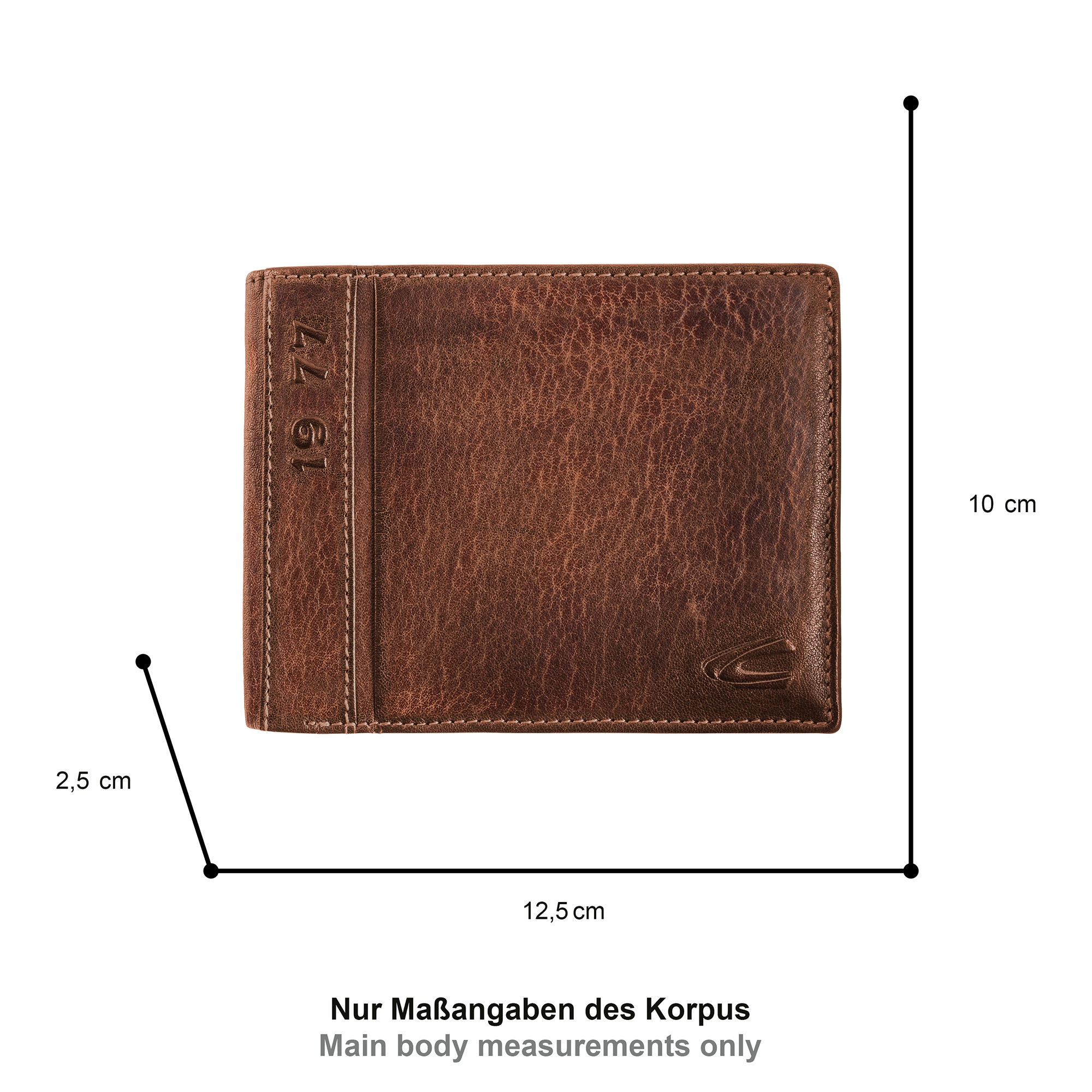 camel active Porte-monnaie »Melbourne« aus hochwertigem Rindsleder mit kernigen Nähten im Used Look