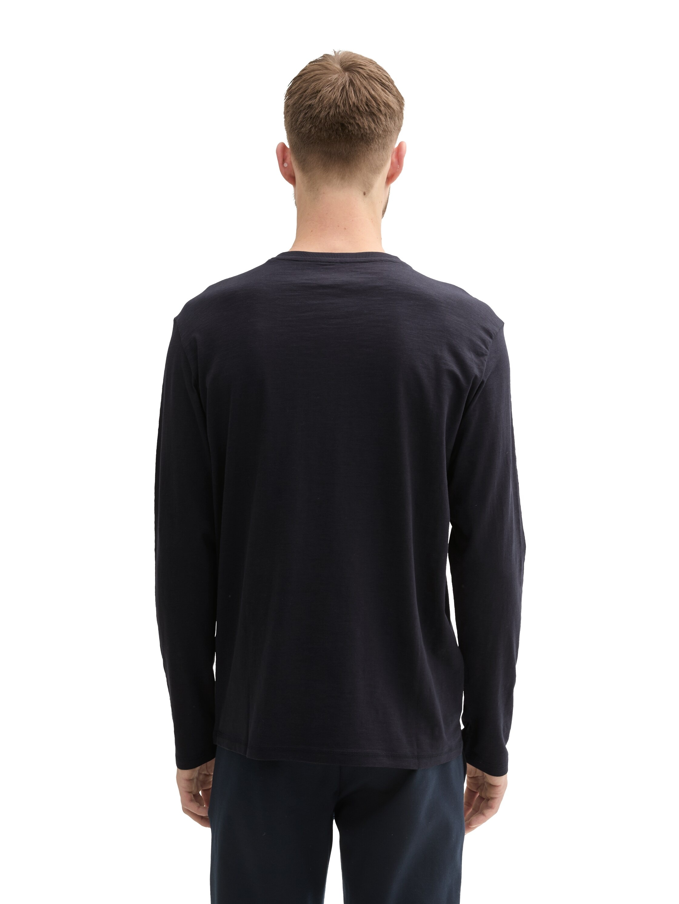 TOM TAILOR T-shirt à manches longues avec patte de boutonnage