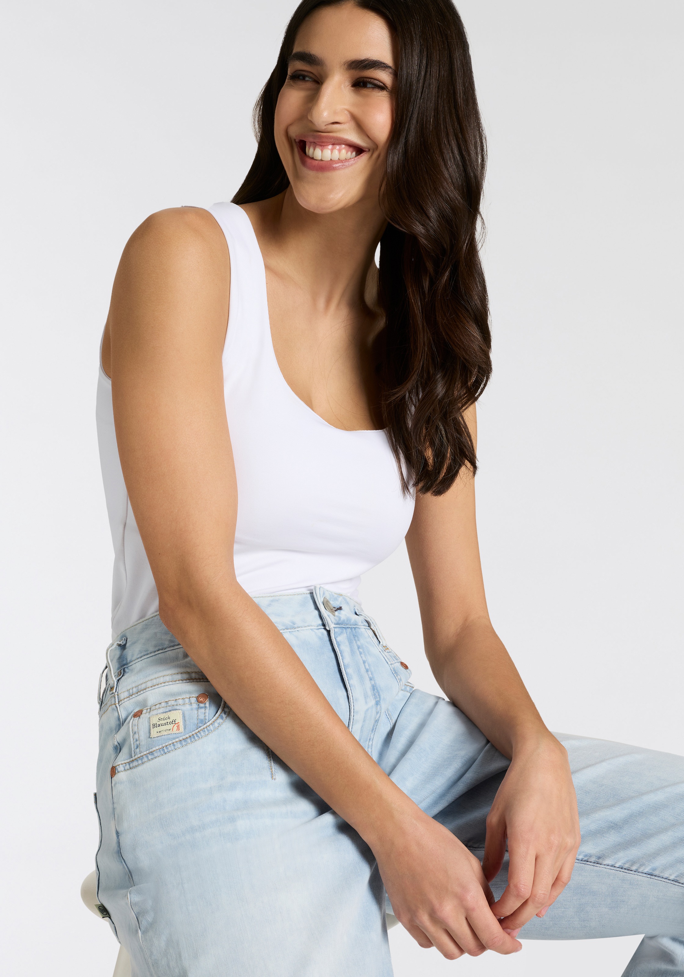 Herrlicher Straight-Jeans »Brooke Denim Light« krempelbar