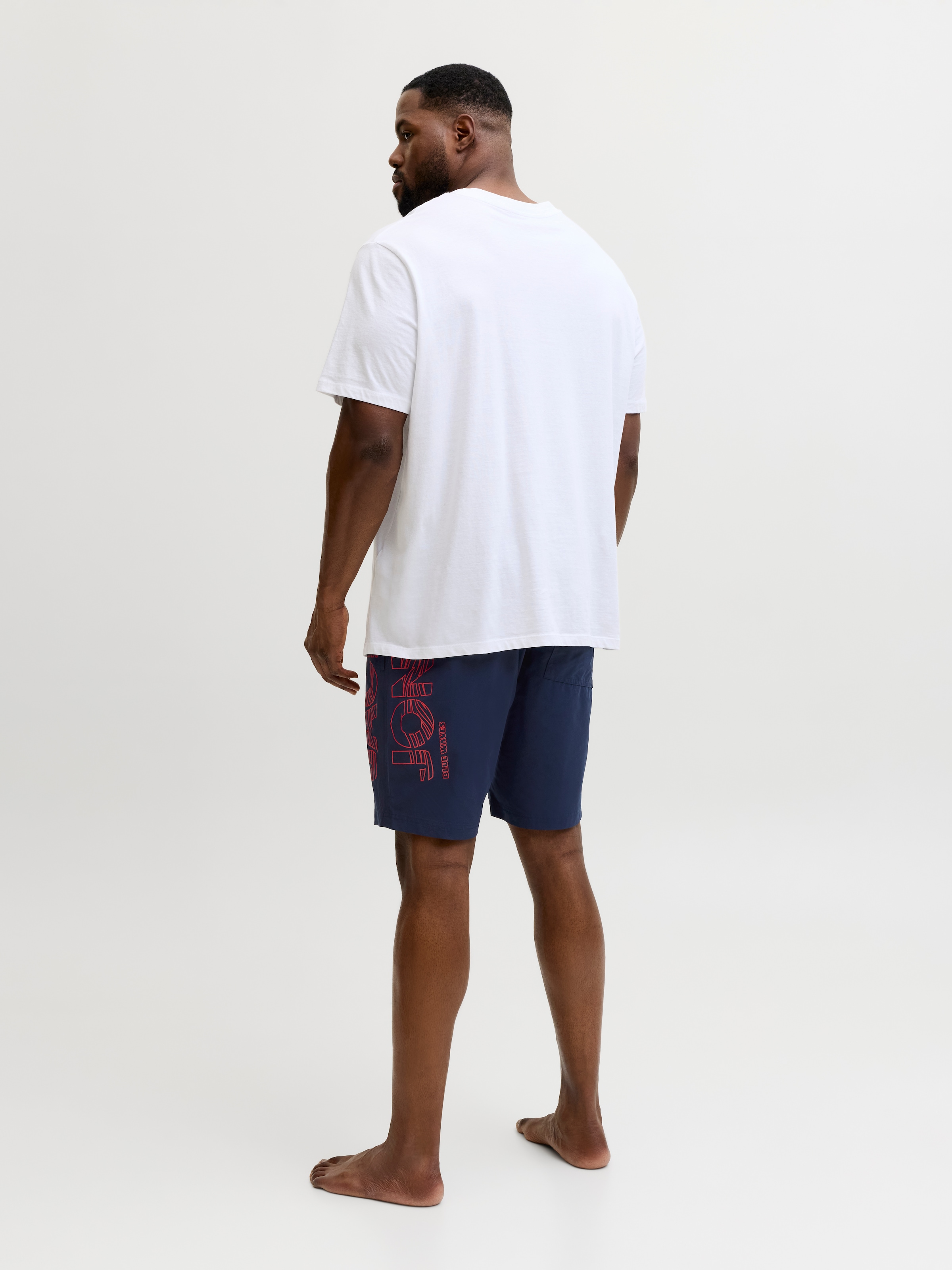 Jack & Jones PlusSize Badeshorts »JPSTMAUI WAVE LOGO SWIM SHORTS SN PLS« Kunstfaser, mit elastischem Bund, normal geschnitten