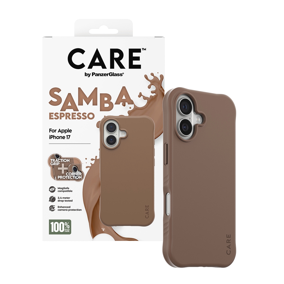 CARE by PanzerGlass Handyhülle »Samba MagSafe Case für Apple iPhone 17« Apple iPhone 17 Backcover, Schutzhülle, Handyschutzhülle, Case, Schutzcase, stossfest