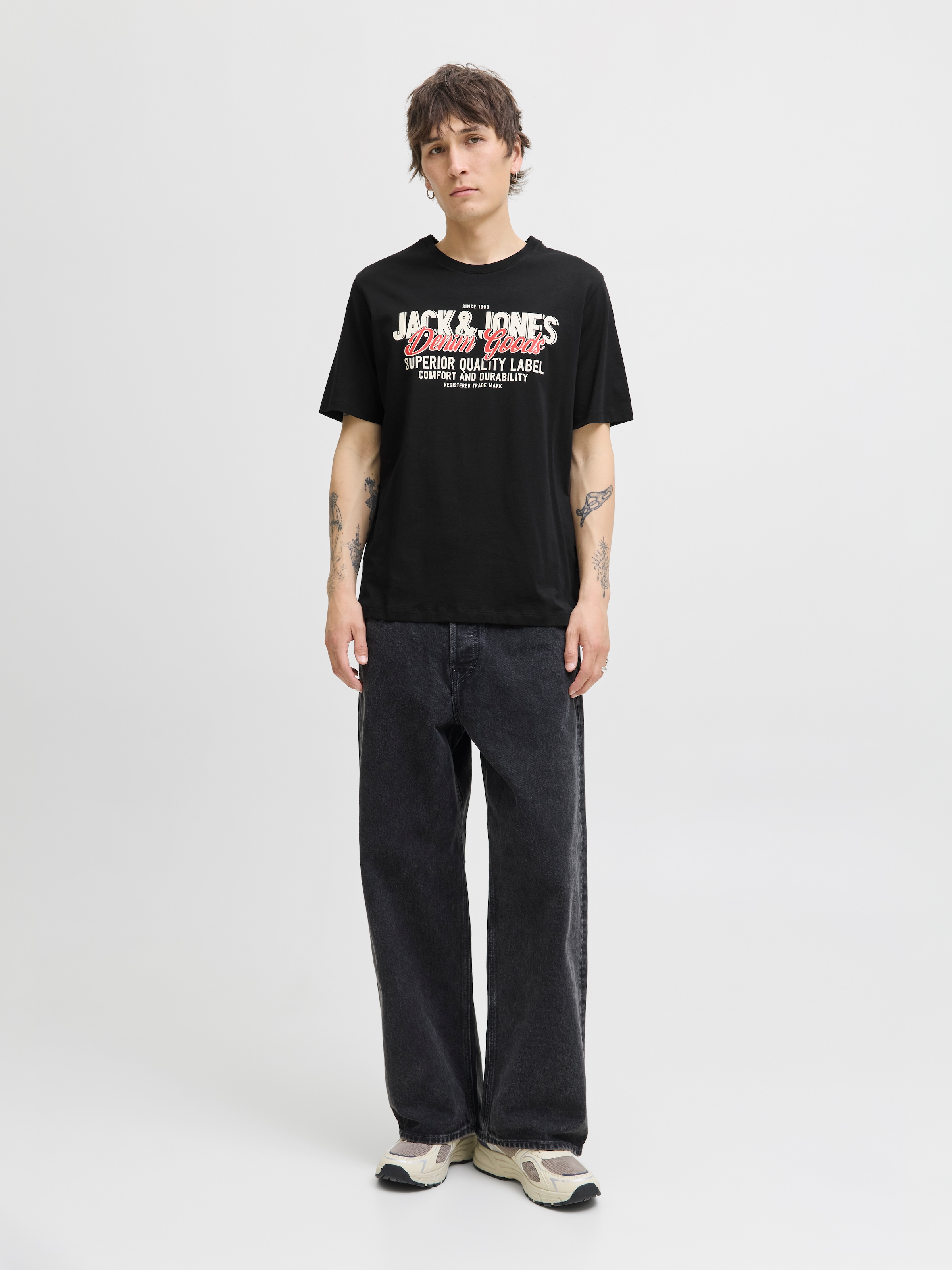 Jack & Jones Shirt à col rond »JJELOGO TEE SS O-NECK 2 COL AW25 SN«