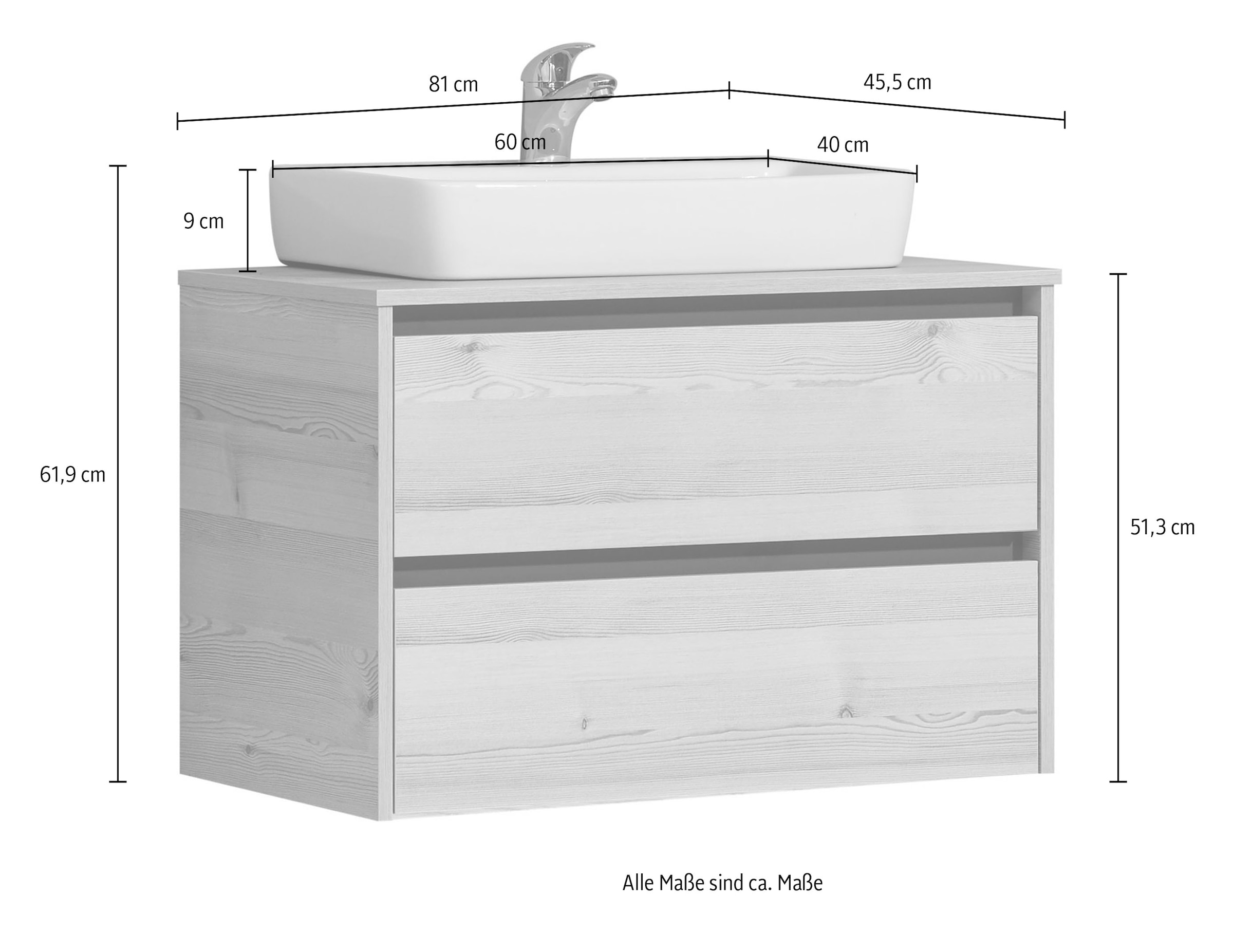 Saphir Ensemble de meubles de salle de bain »3- teilig mit Soft-Close Auszügen« 3 cuis tlg.