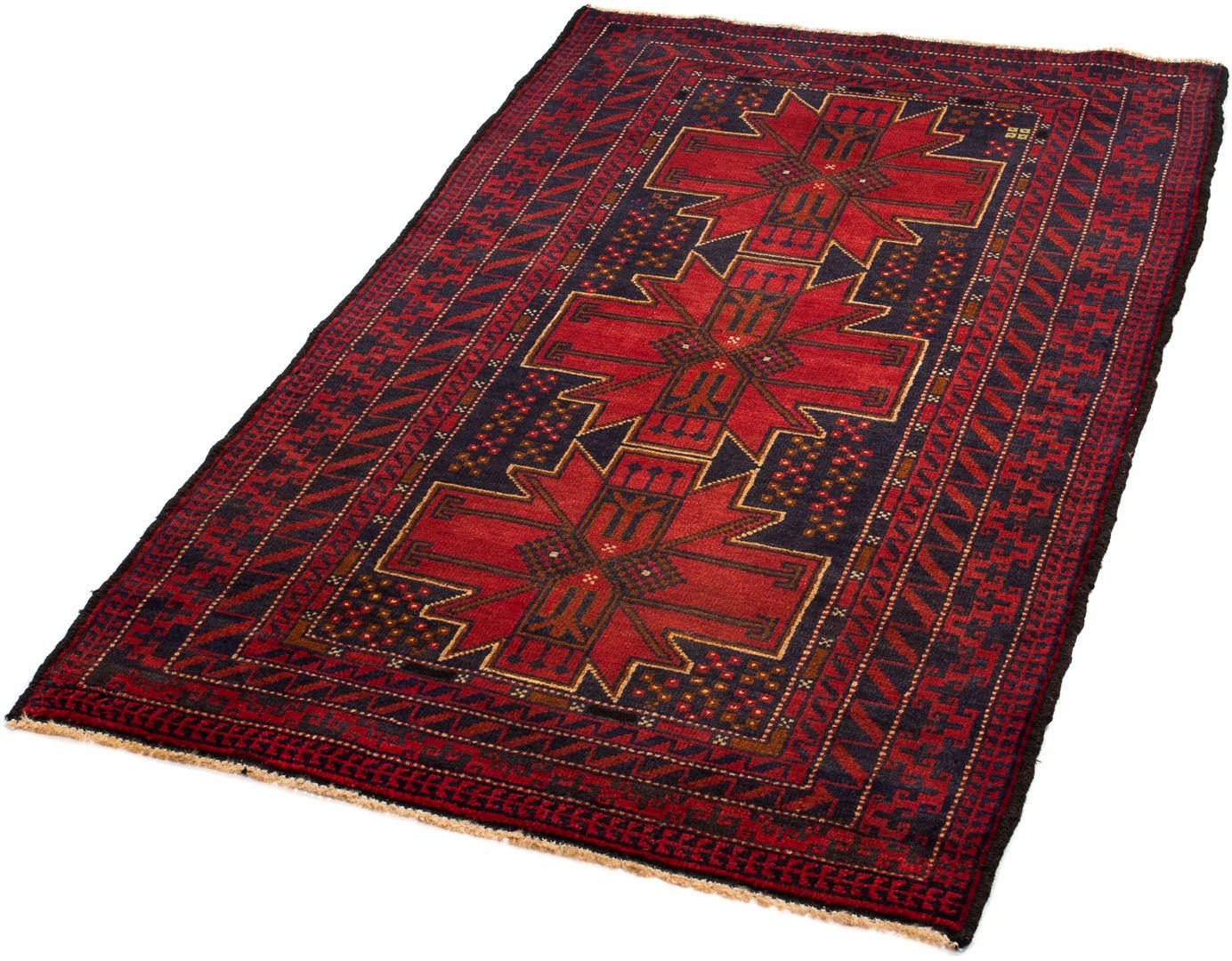 Image of morgenland Orientteppich »Belutsch - 145 x 83 cm - dunkelrot«, rechteckig, 8 mm Höhe, Wohnzimmer, Handgeknüpft, Einzelstück mit Zertifikat bei Ackermann Versand Schweiz