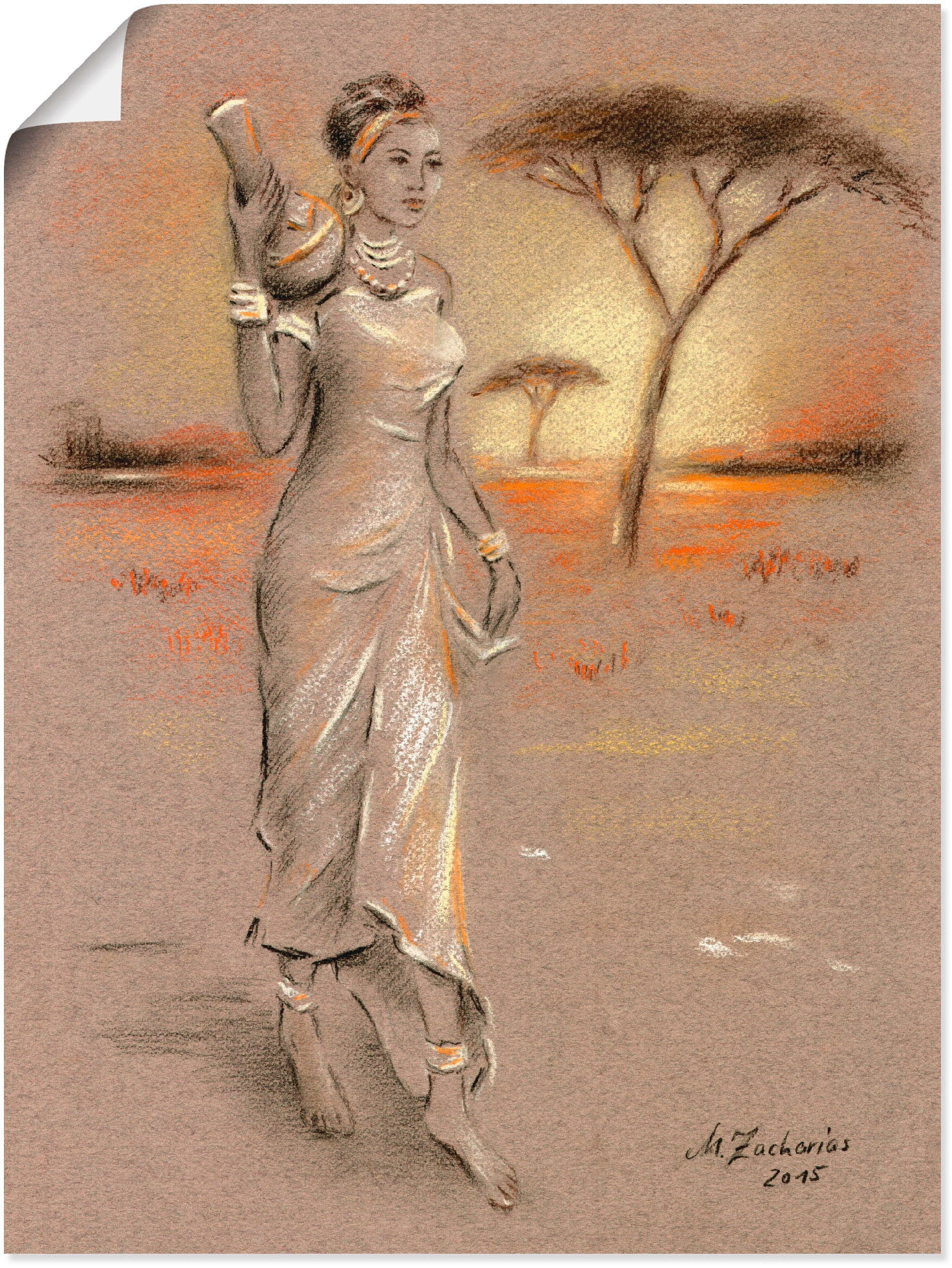 Image of Artland Wandbild "Afrikanische Schönheit" Frau 1 Stk. tlg. als Leinwandbild, Poster in verschied. Grössen