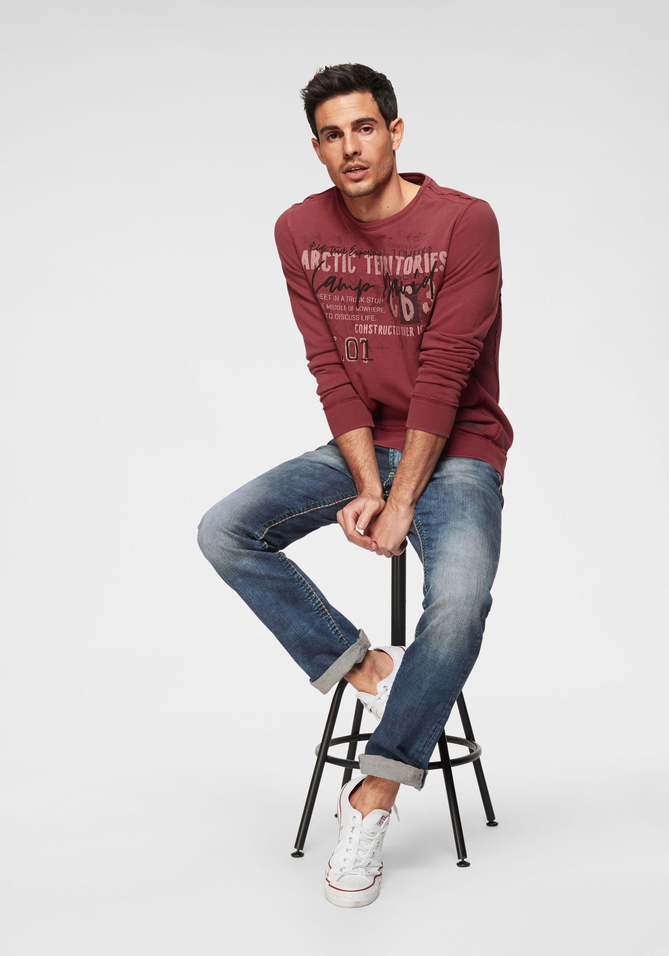 Image of CAMP DAVID Sweatshirt, mit auffälliger Frontapplikation bei Ackermann Versand Schweiz