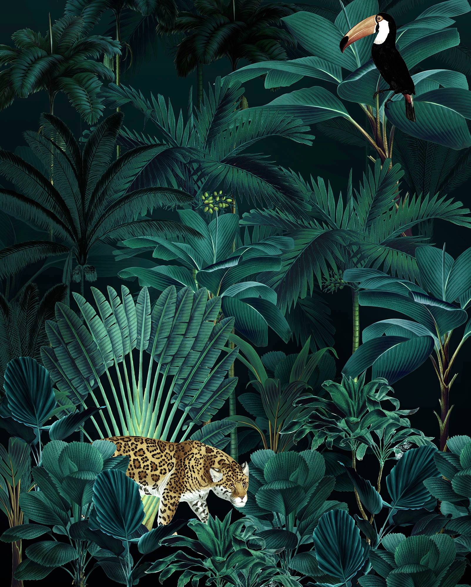 Image of Komar Fototapete »Jungle Night«, bedruckt-floral-natürlich bei Ackermann Versand Schweiz