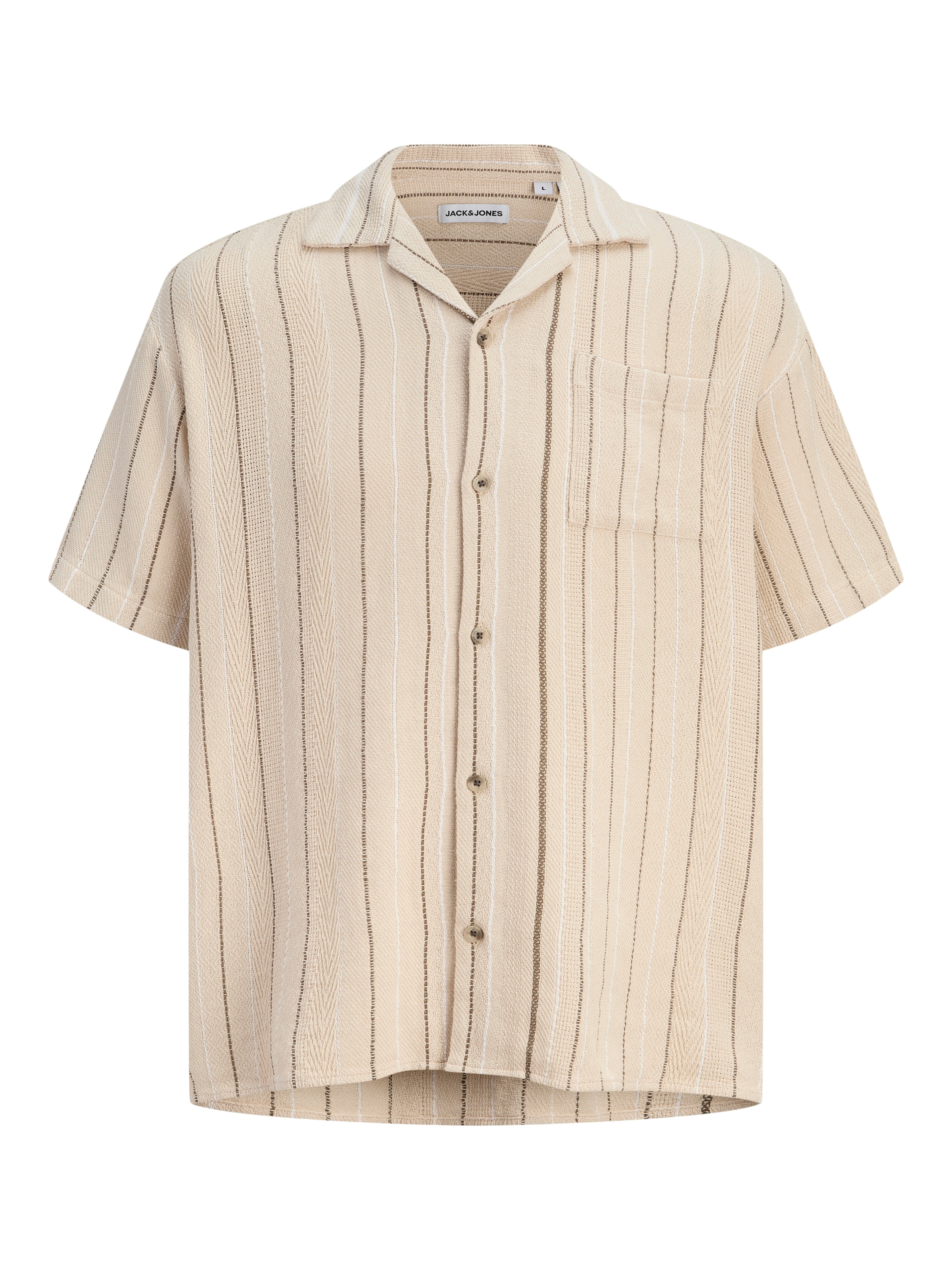Jack & Jones Chemise à manches courtes »JJEBRADLEY STRIPED RESORT SHIRT SS LN« Baumwolle, loose fit