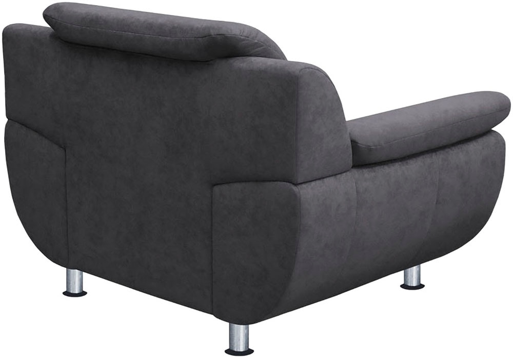 TRENDMANUFAKTUR Sessel »Rondo, Breite 121 cm, breite Armlehnen, Füsse chromfarben« Big-Sessel wahlweise mit Federkern, bequem
