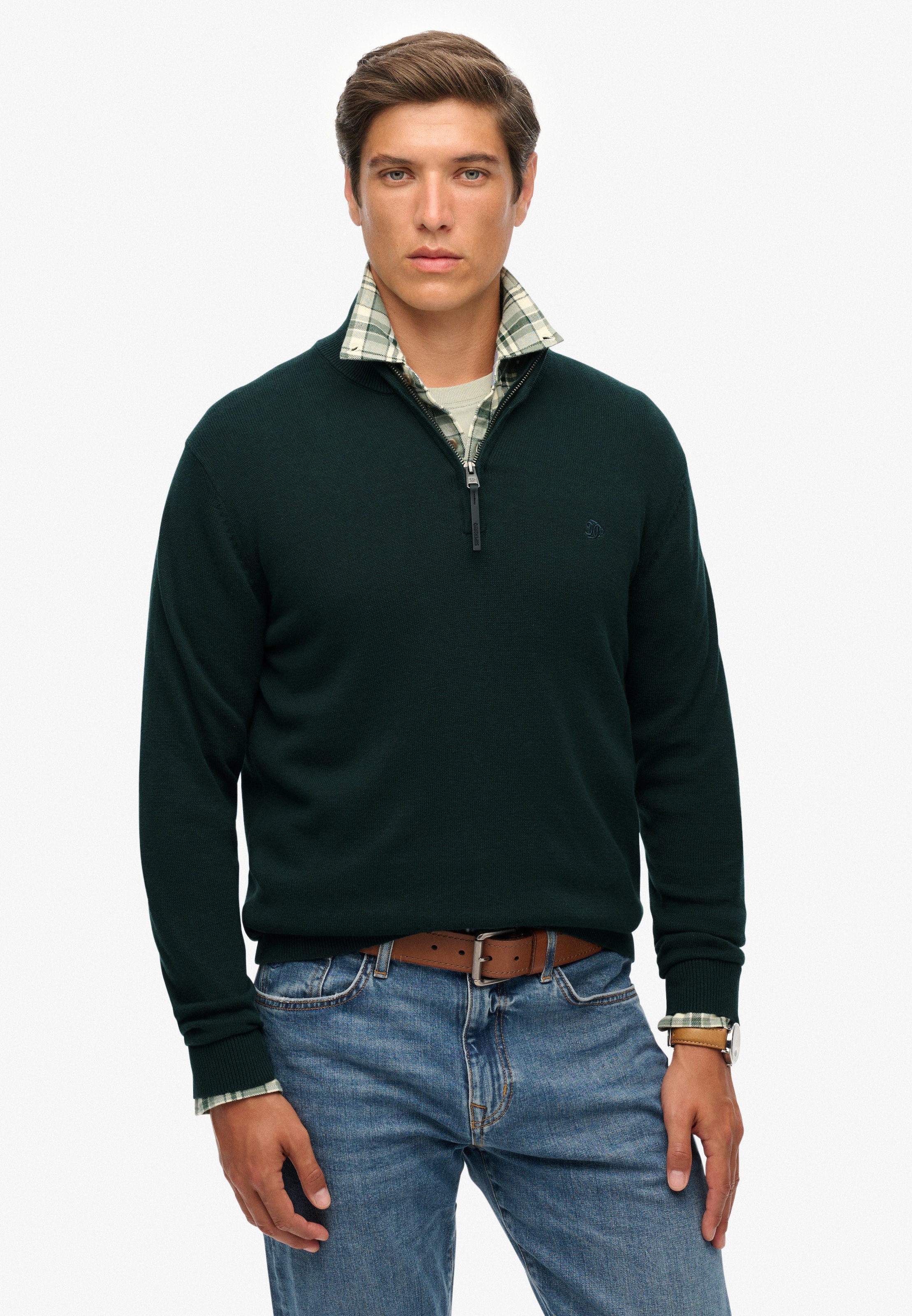 Image of Superdry Strickpullover "ESSENTIALS COTTON HALF ZIP"