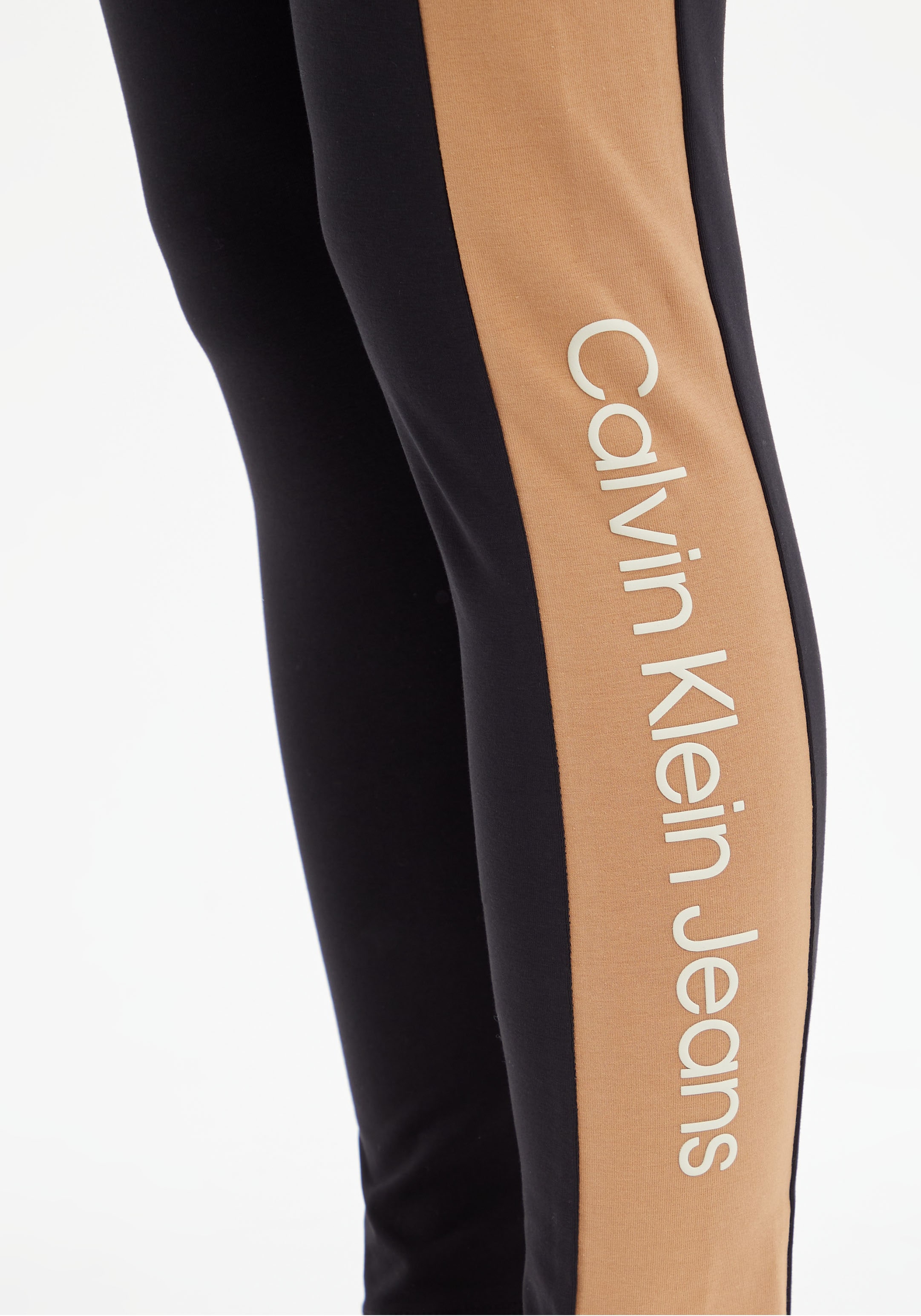 ♕ Calvin BLOCKING LEGGINGS«, »COLOR Kontrastfarbe CK-Schriftzug Klein Jeans Leggings mit in auf versandkostenfrei