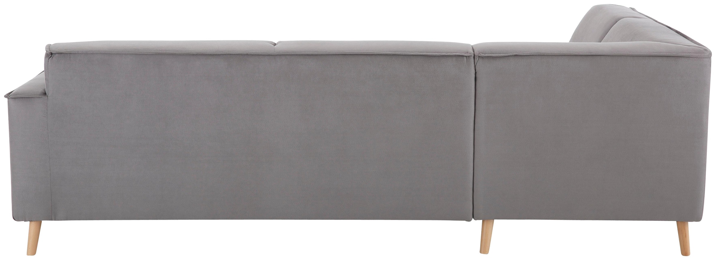 Home affaire Ecksofa »Julia zeitlose und elegante Couch, hoher Sitzkomfort, L-Form«, Federkern-Polsterung, Holzfüsse, Keder