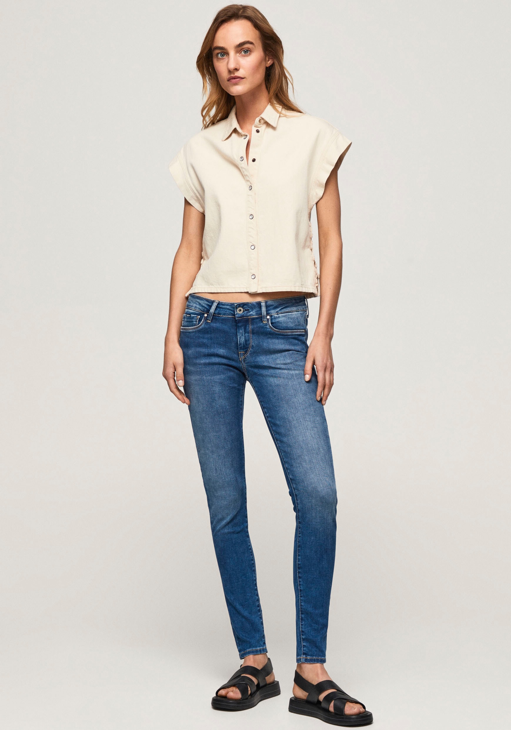Pepe Jeans Skinny-fit-Jeans »SOHO«, im 5-Pocket-Stil mit 1-Knopf Bund und Stretch-Anteil