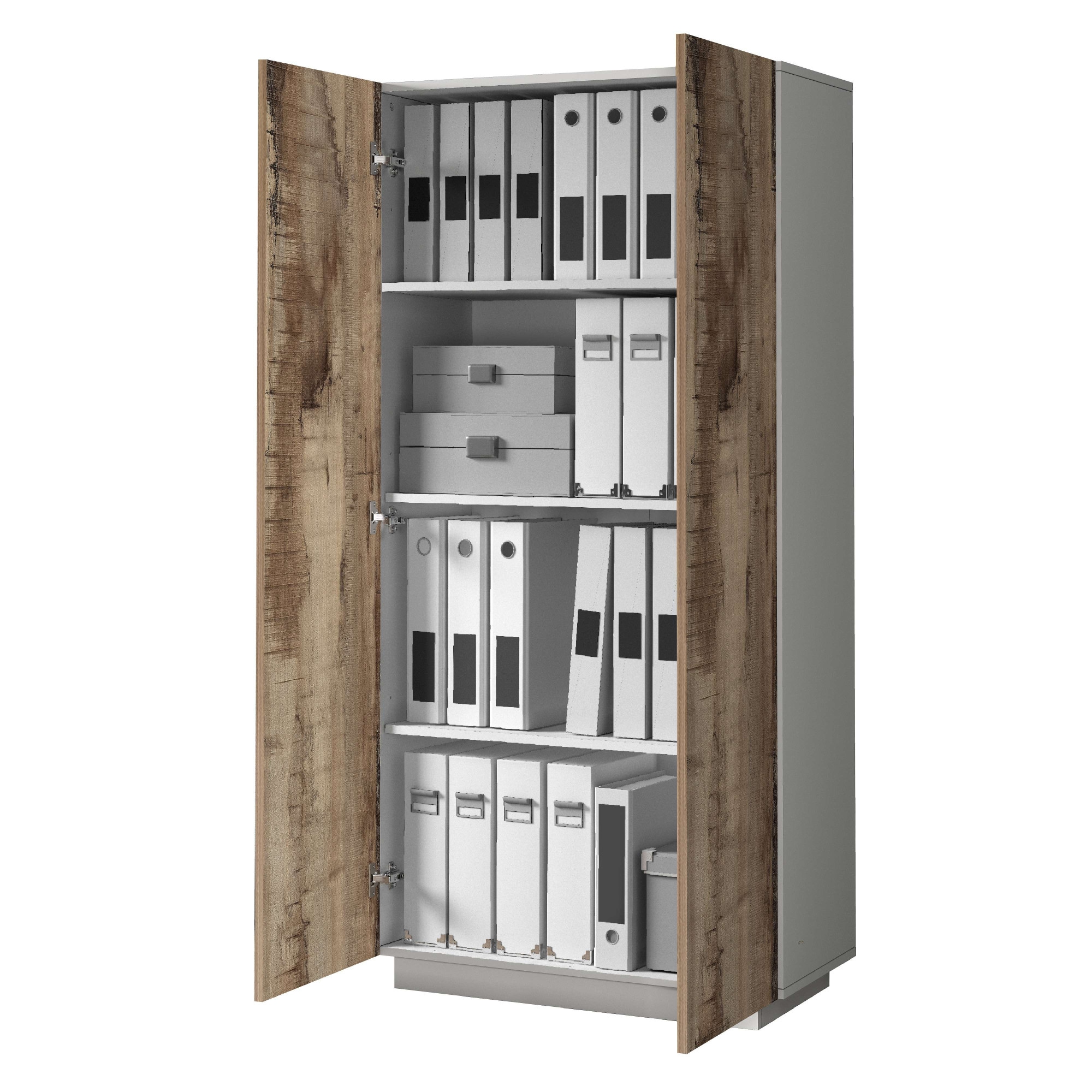Home affaire Armoire de classement »Coro, Mehrzweckschrank, Büroschrank mit 2 Türen« & verstellbare Einlegeböden, Höhe 86 oder 166 cm, Made in Italy