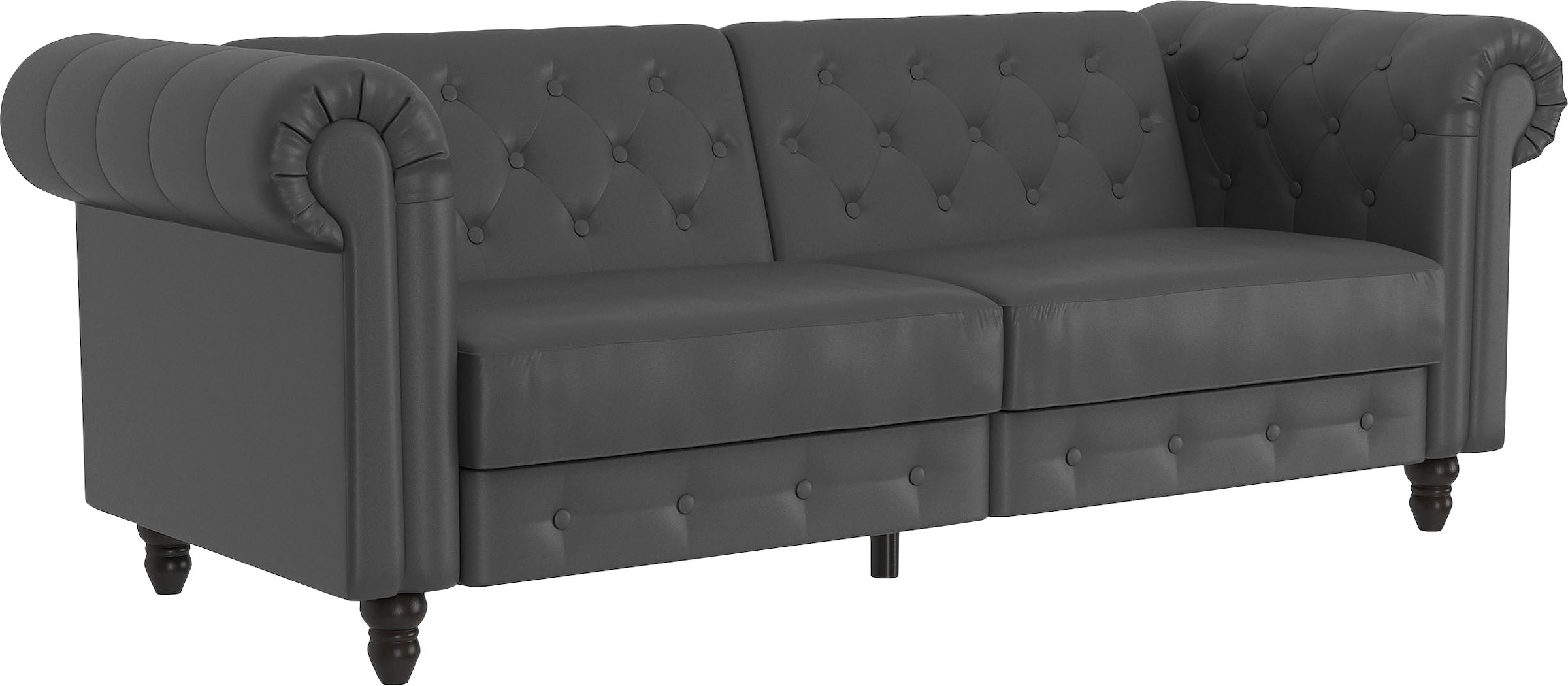 Dorel Home 3-Sitzer »Felix, Schlafsofa 236 cm, (Liegefläche 108x190cm), Rückenlehne«, 3-fach verstellbar, Velours, Kunstleder, Luxus-Microfaser Vintage