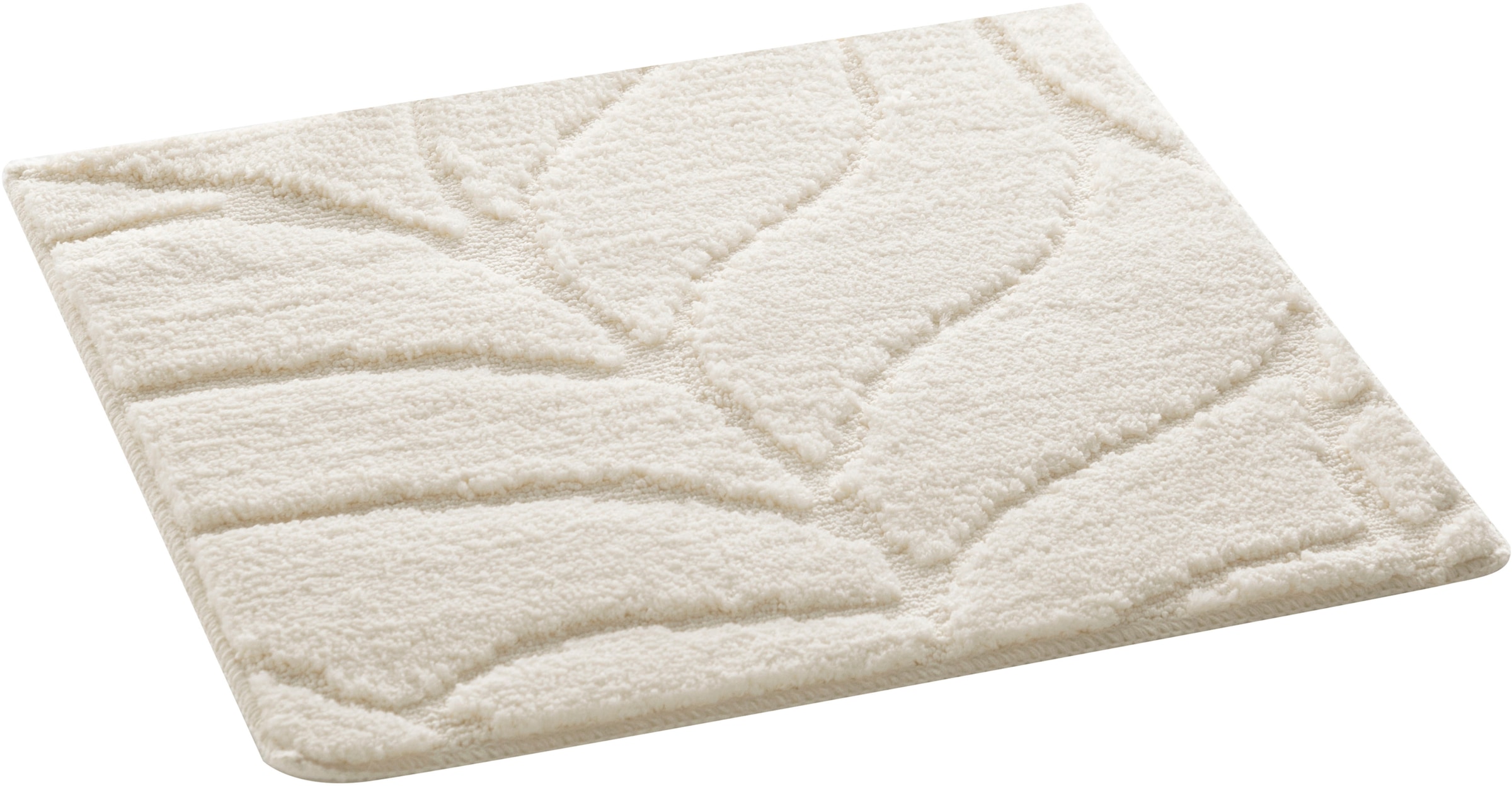 my home Badematte »Epense, Badvorleger, Badezimmer Teppich, Duschvorleger«, fussbodenheizungsgeeignet-schnell trocknend, Badteppich, Uni Farben, Blätter, Hoch-Tief Effekt