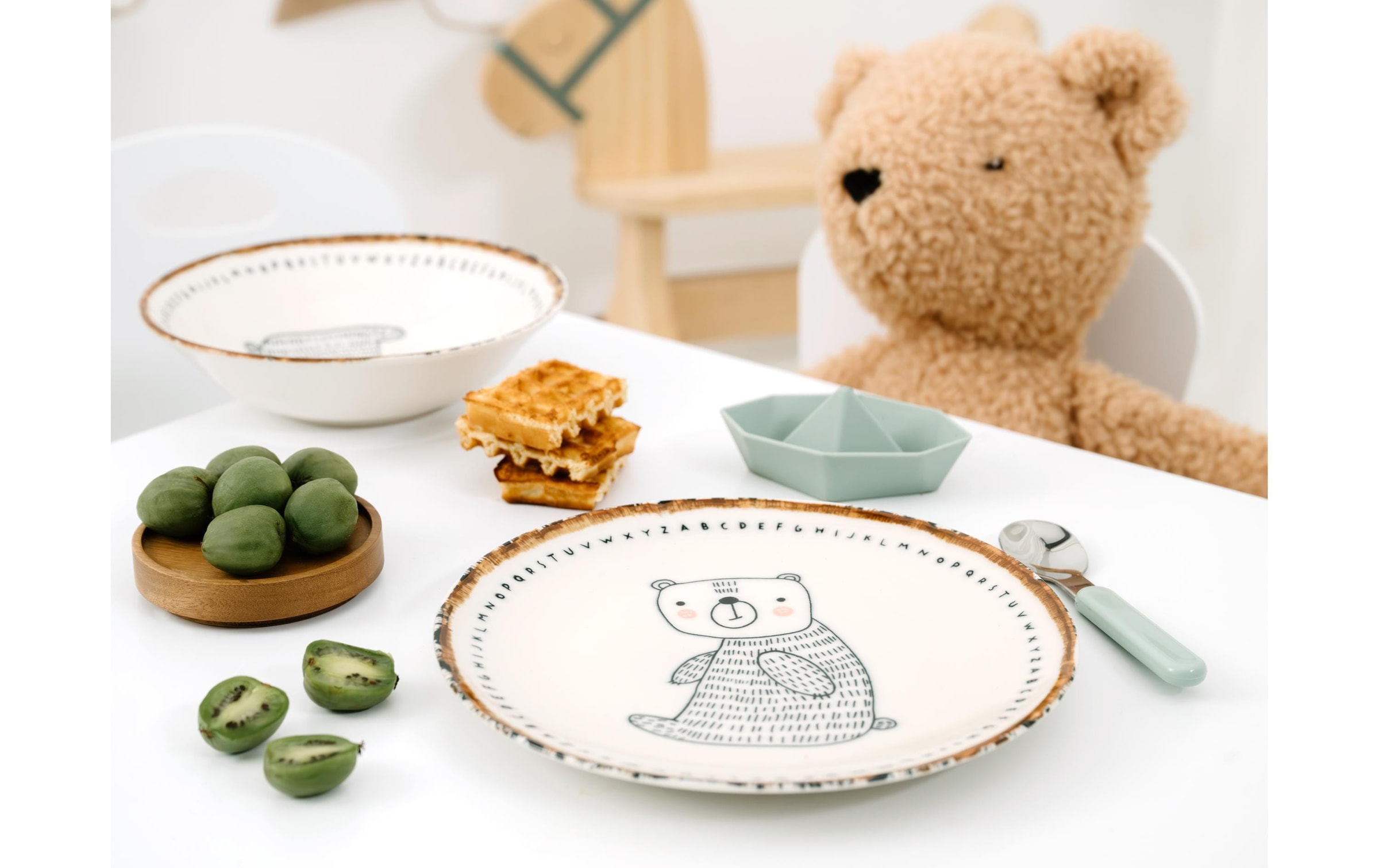 CreaTable Set de vaisselle pour enfants »Freunde des Waldes Bär Steinzeug, 3-tlg«