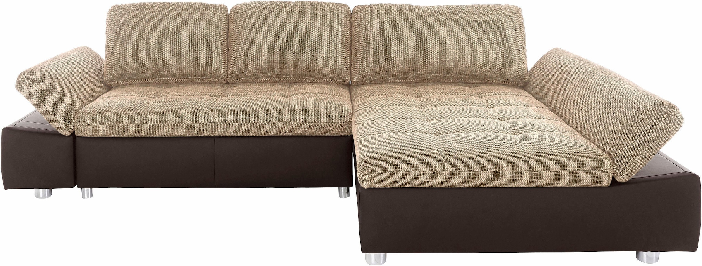 sit&more Ecksofa »Bergamo L-Form«, wahlweise mit Bettfunktion, Bettkasten und Armteilfunktion