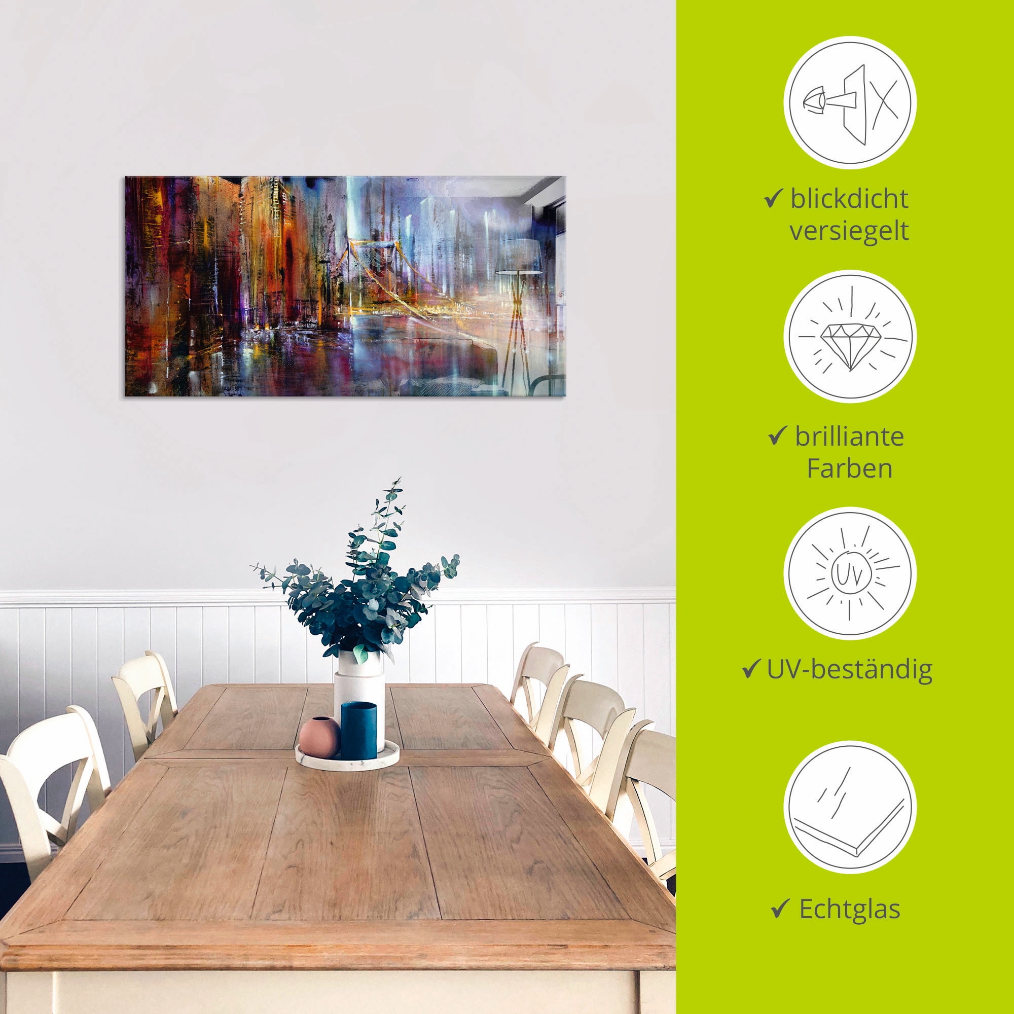 Artland Glasbild »Stadtansicht I« Amerika 1 Stk. tlg. in verschiedenen Grössen