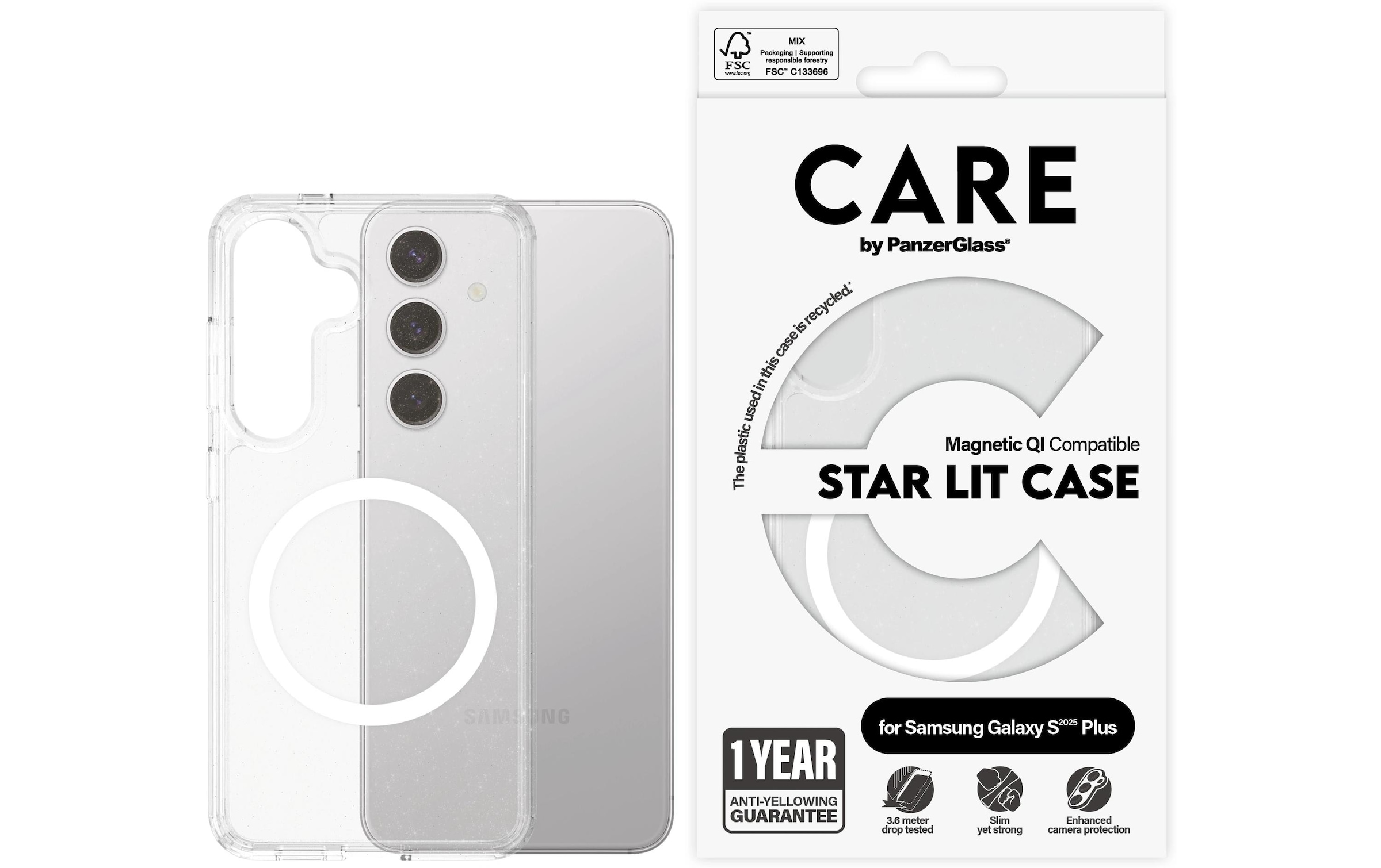 CARE by PanzerGlass Backcover »Flagship Star Lit w. Galaxy S25+«, Samsung Galaxy S25+