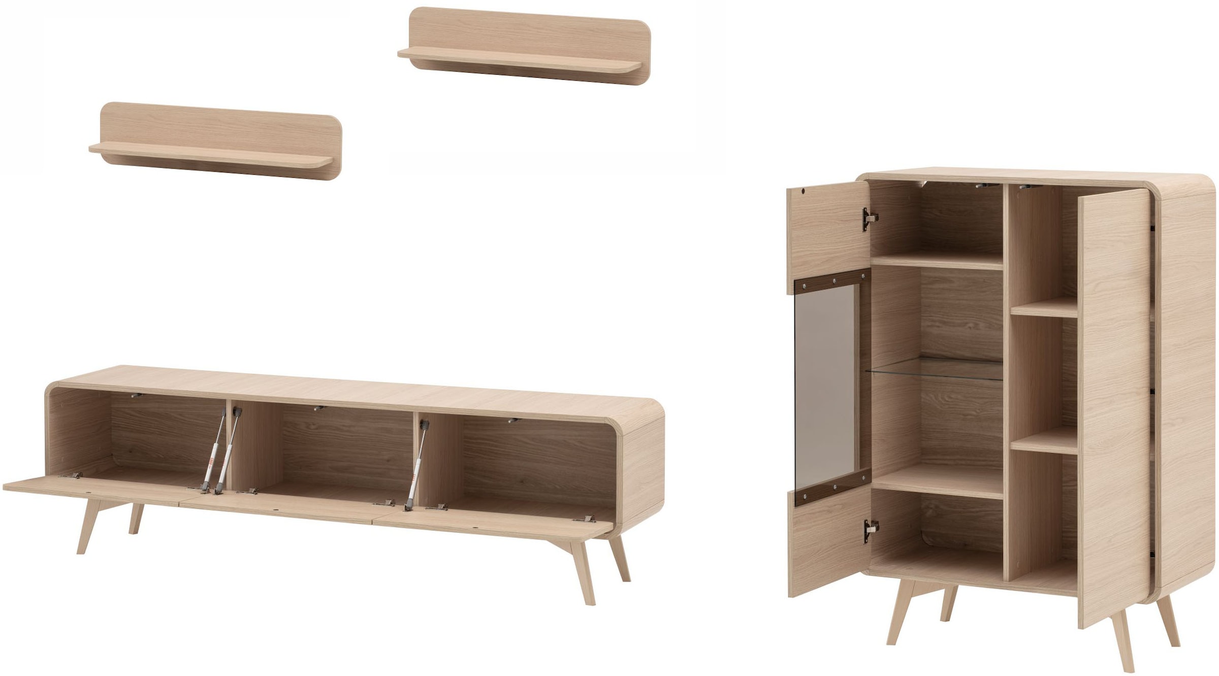 Home affaire Meuble mural »Torsby, moderne Anbauwand, Komplettset im Scandi-Stil« Set, 4 cuis tlg.