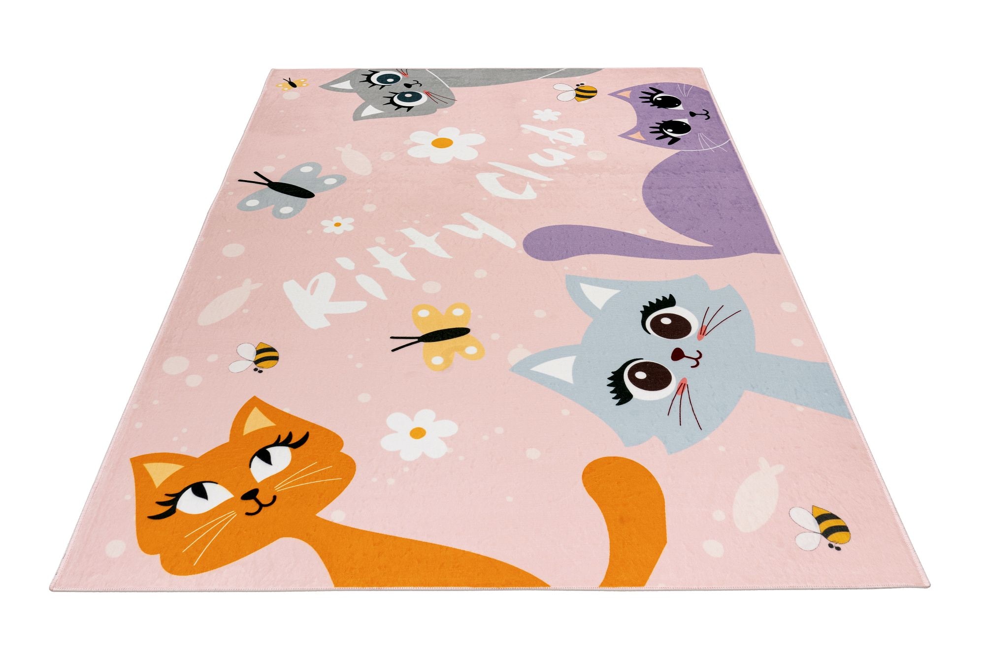 Obsession Kinderteppich »Magic Kids ML 104« rechteckig 8 mm Höhe niedliches Katzen Motiv, waschbar, Kinderzimmer