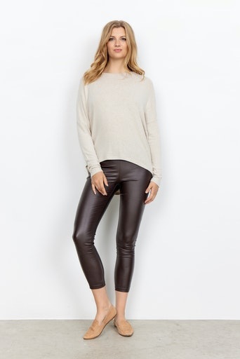 soyaconcept Rundhalsshirt »SC-BIARA 1« bequemer Pullover, elastische Viskose-Qualität in melierter Optik