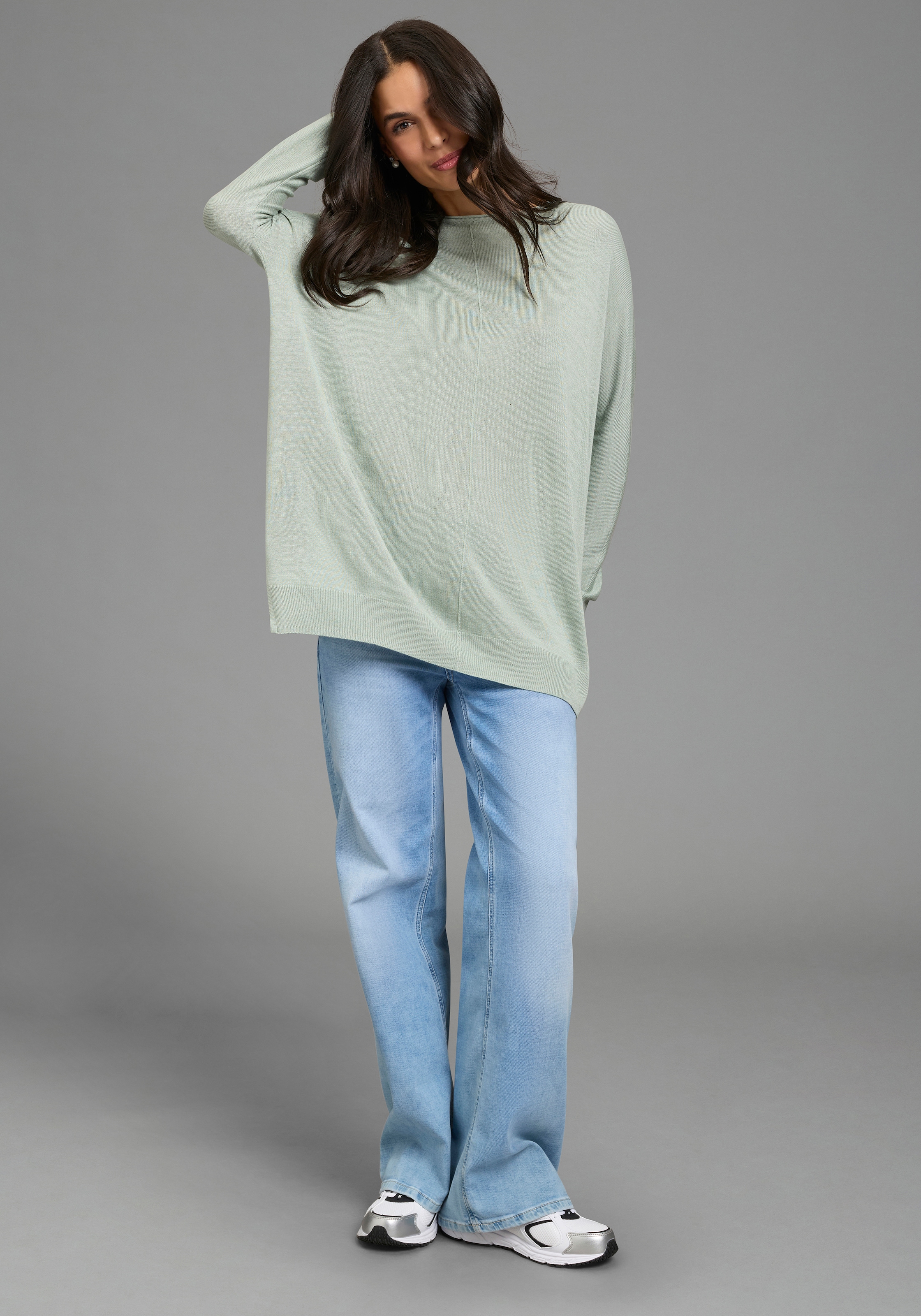 Image of Flashlights Strickpullover "auch super leichtem Viskose-Material" leichter Übergangspullover mit lockerem, modernen Schnitt