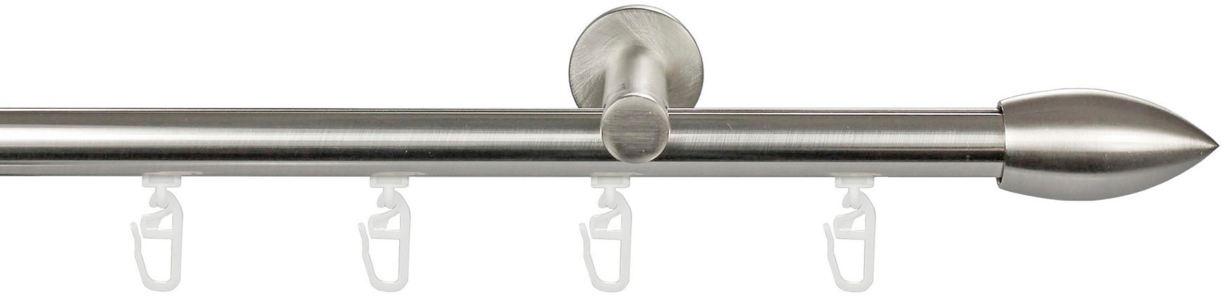 Image of GARESA Gardinenstange »CARTOUCHE«, 1 läufig-läufig, Wunschmasslänge, Vorhanggarnitur, einfache Montage, mit Profilverbinder verlängerbar, Wandmontage, edelstahl optik bei Ackermann Versand Schweiz