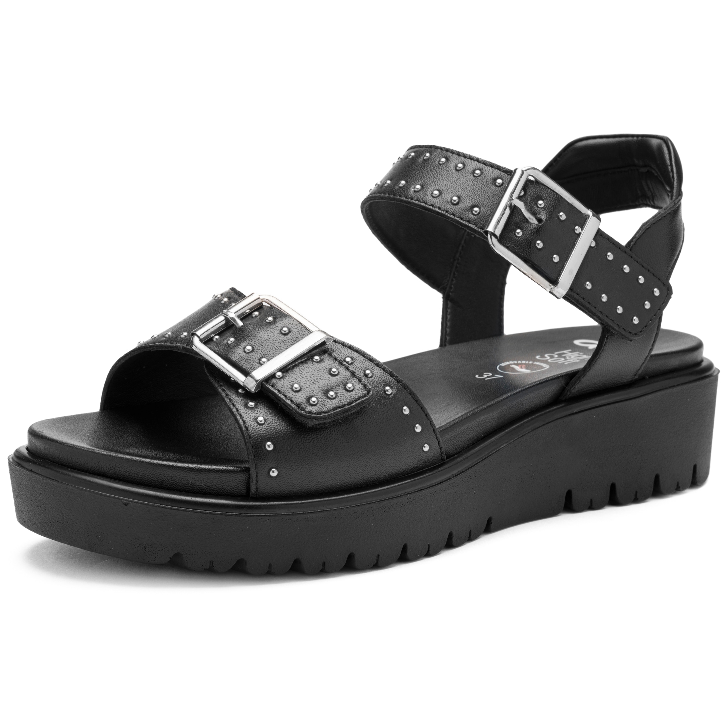 Ara Sandales compensées »BILBAO«  talon compensé, plateforme, sandale à brides avec clous, largeur G (= large)