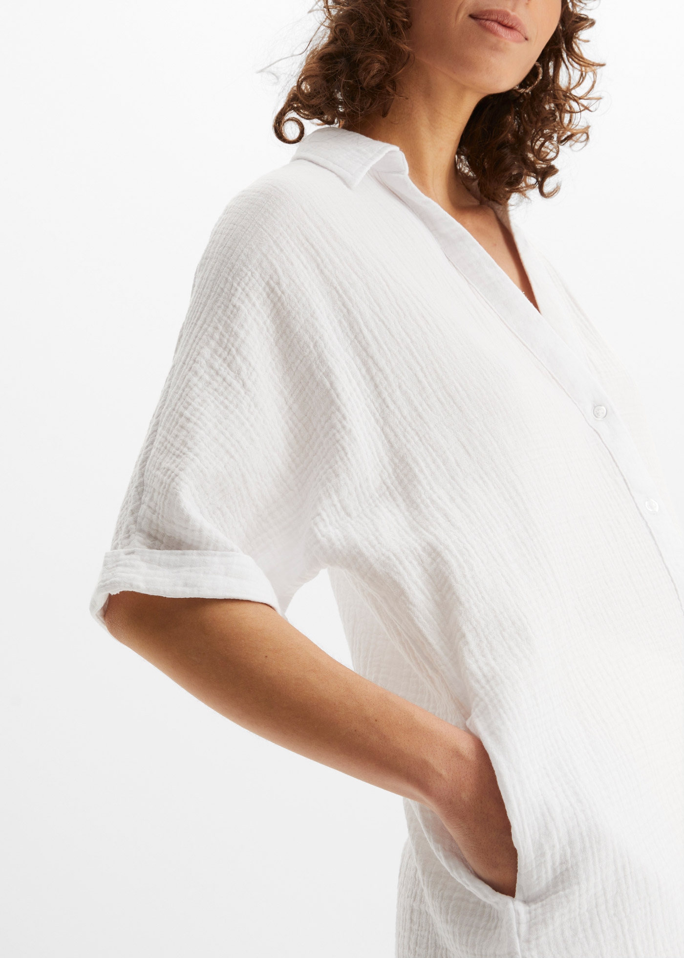 Image of bonprix Shirtbluse "Oversize-Longbluse aus softem Musselin" Oversize-Passform, für warme Tage, aus weichem Musselin