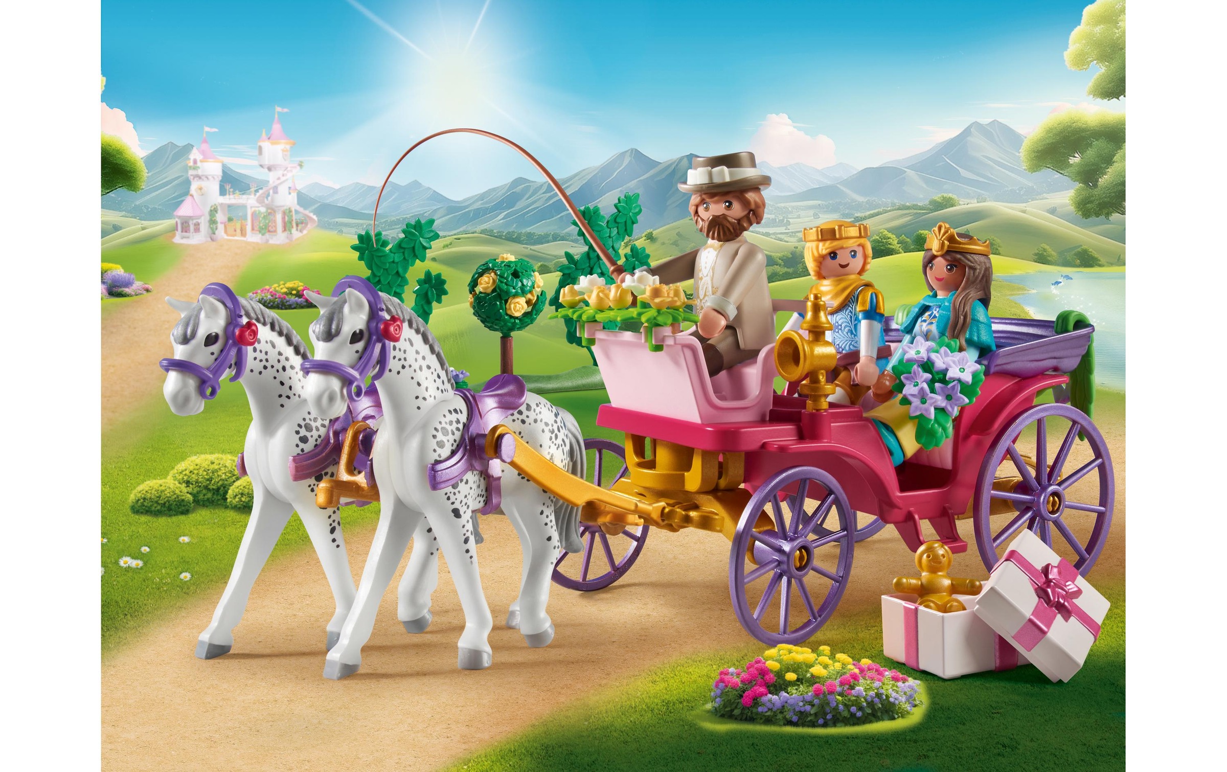 Playmobil® Spielbausteine »Princess Magic Kutschfahrt mit Prinzessin und Prinz 71846«, (97 St.)