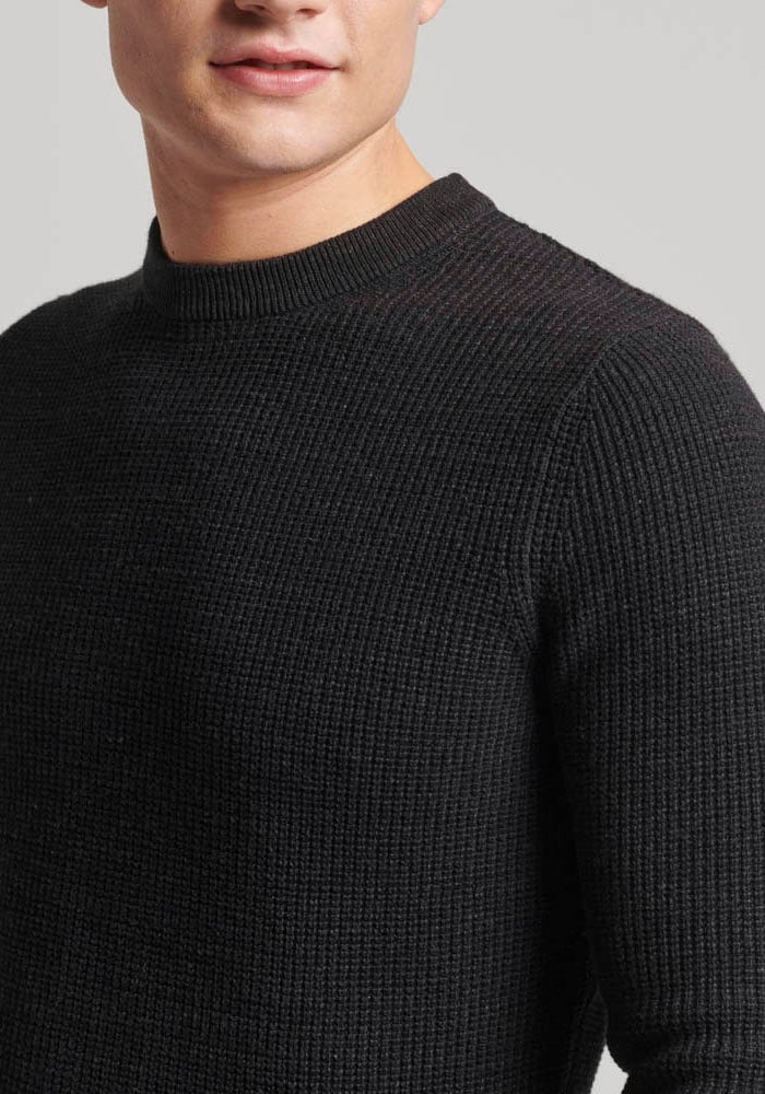 Superdry Pull en tricot »TEXTURED CREW KNIT JUMPER« mit strukturiertem Waffelstrickmuster