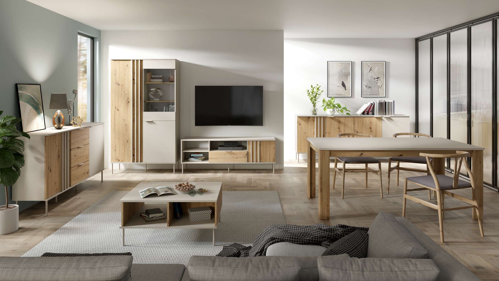 OTTO home Couchtisch "AAELIN Kaffeetisch mit viel Stauraum, modernes Design" Beistelltisch mit zusätzlichen Aufbewahrungsschränken