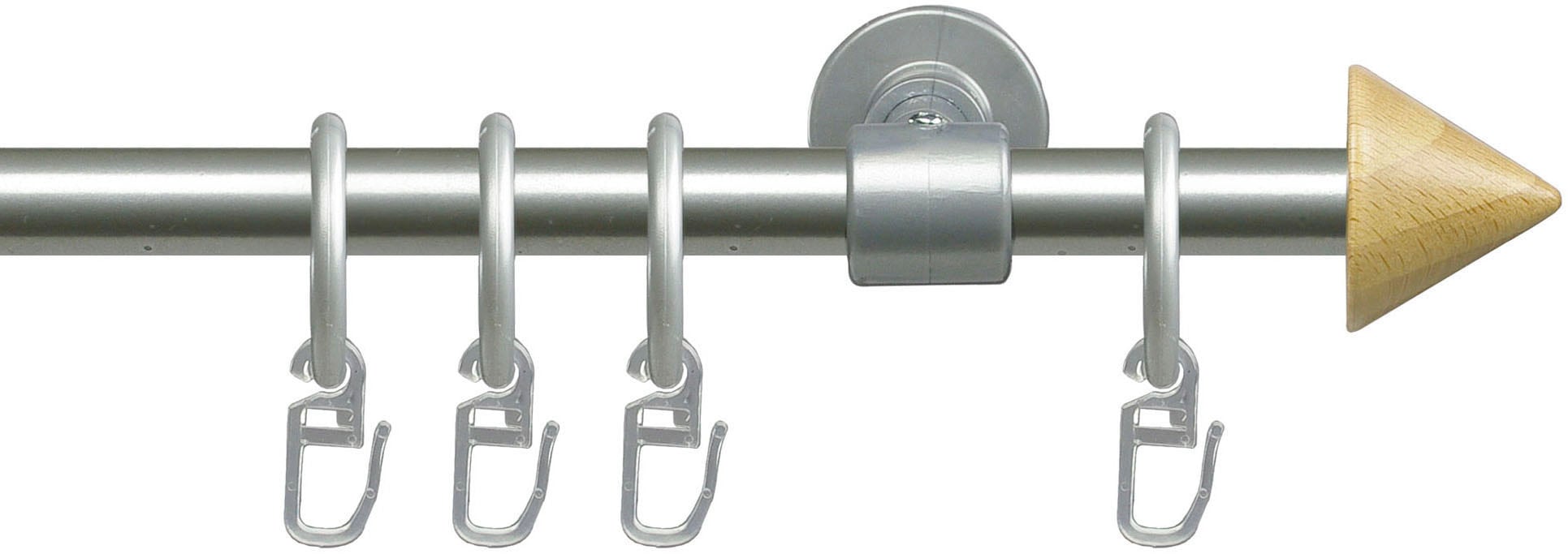 Liedeco Tringle à rideaux »Stilgarnitur, Komplettstilgarnitur New York 16 mm« Ø 1,6 mm 1 läufig-läufig Fixmass Gardinenstange Komplett