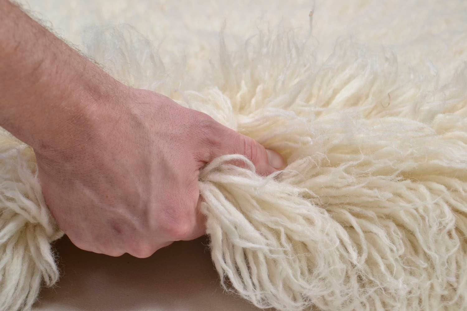 THEKO Wollteppich kaufen Wolle reine 2«, bequem griechischer Uni-Farben, rechteckig, Hochflor, »Flokos original Flokati
