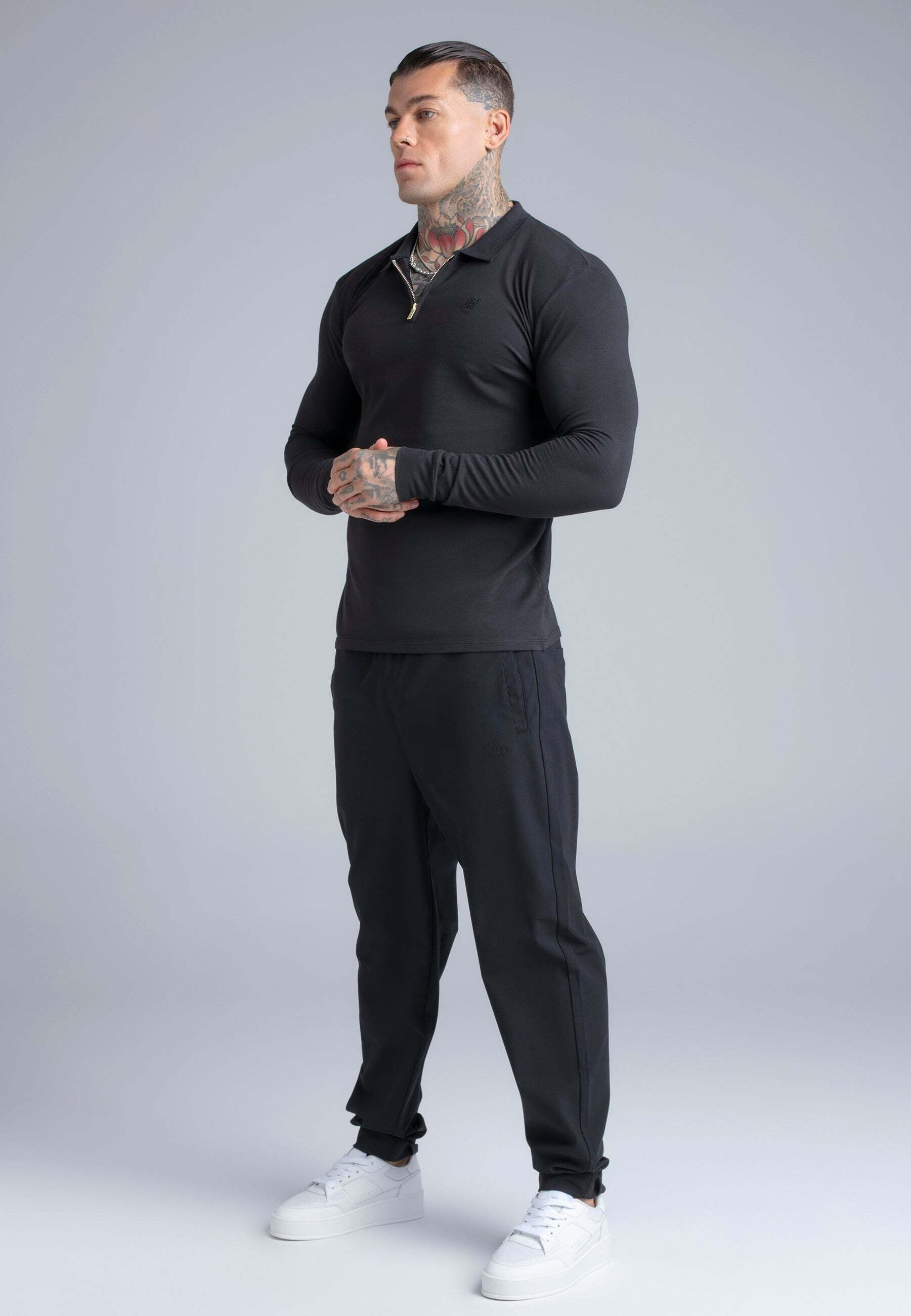 Siksilk Polo à manches longues »Siksilk Langarmpolo Longlseeved Zip«