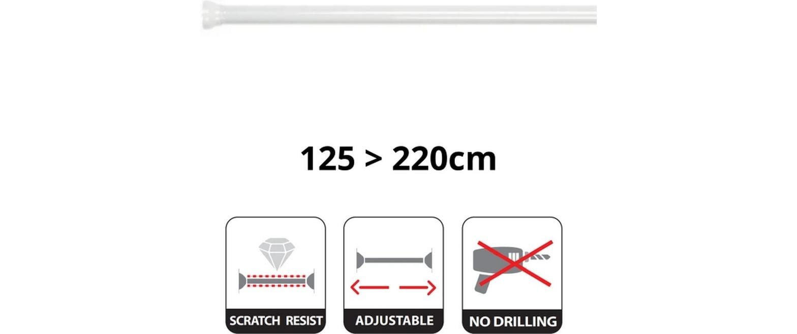spirella Duschvorhangstange »Kreta 125/220 x 3,5 cm« Ø 35 mm 1 läufig-läufig Ohne Bohren