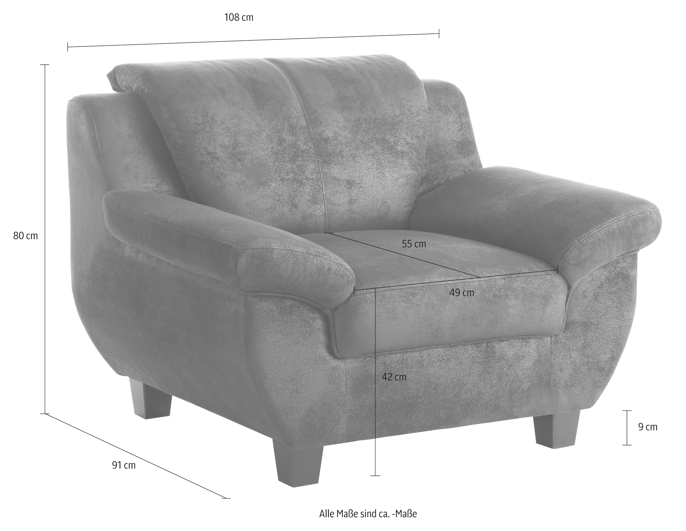 Home affaire Sessel »Yesterday belastbar bis 140kg/ Sitz«, Microfaser MELROSE®, mocca