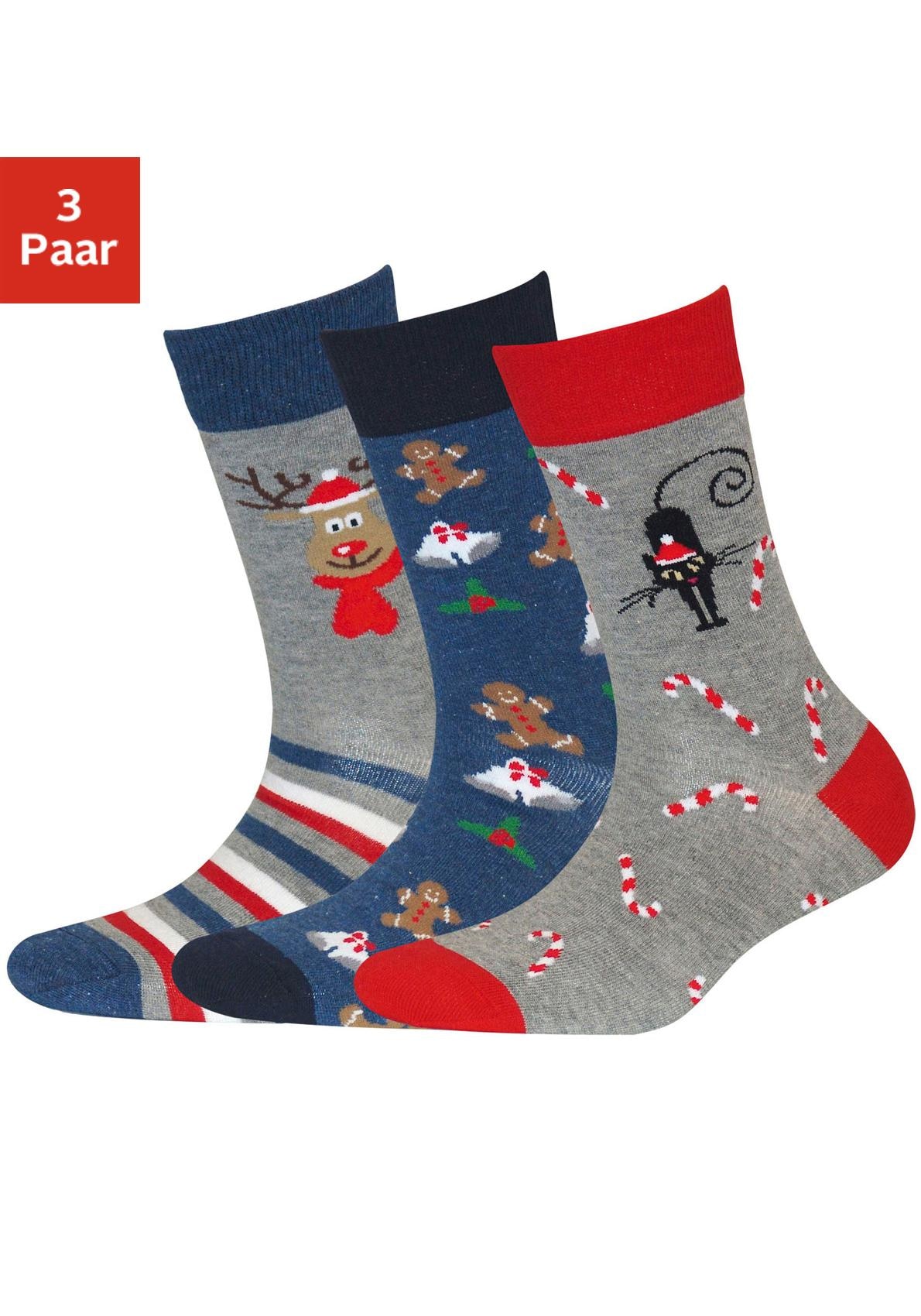 Image of H.I.S Socken, (3 Paar), mit Weihnachts-Design bei Ackermann Versand Schweiz