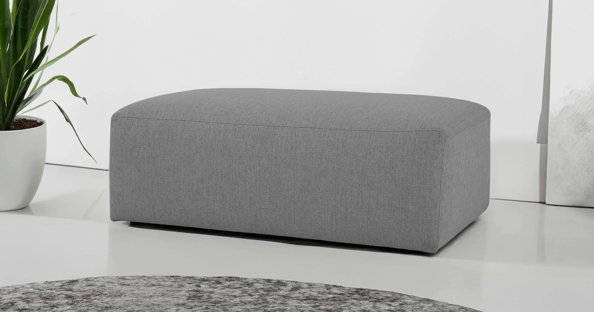 GOODproduct Tabouret rembourré »Koa Pouf, Webstoff, Cord, Struktur, Chenille« Wellenunterfederung, weicher Lounge-Sitzkomfort