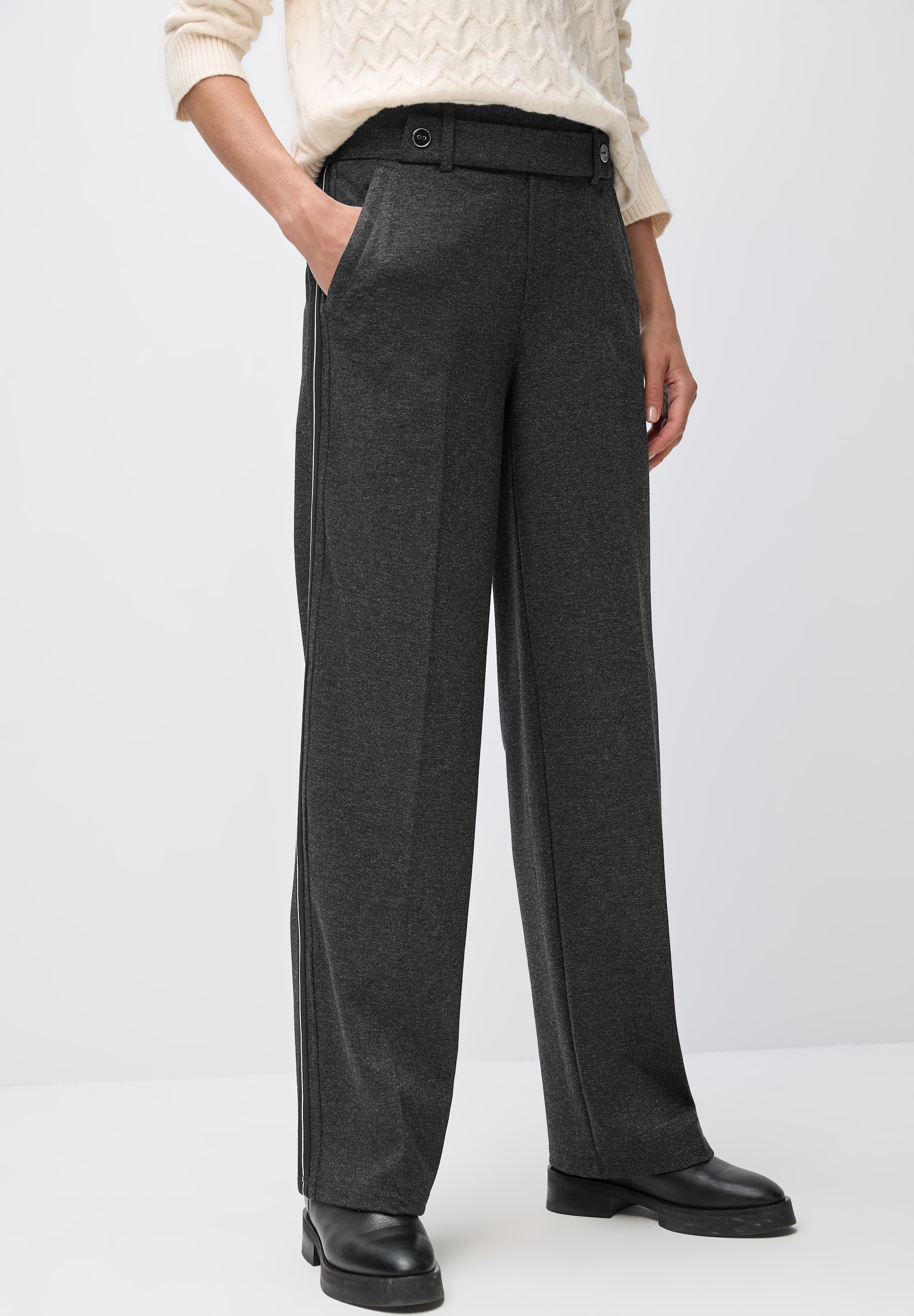 Image of STREET ONE Stoffhose Melange mit Gallonstreifen