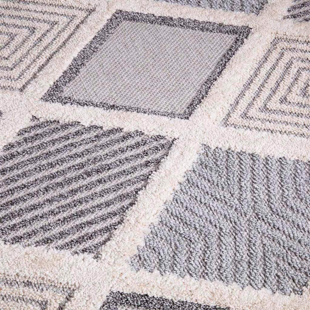 Boho-Stil, »Valencia Fransen, Carpet mit 3D-Effekt, rechteckig, City Sisal 731«, Läufer Raute-Muster,