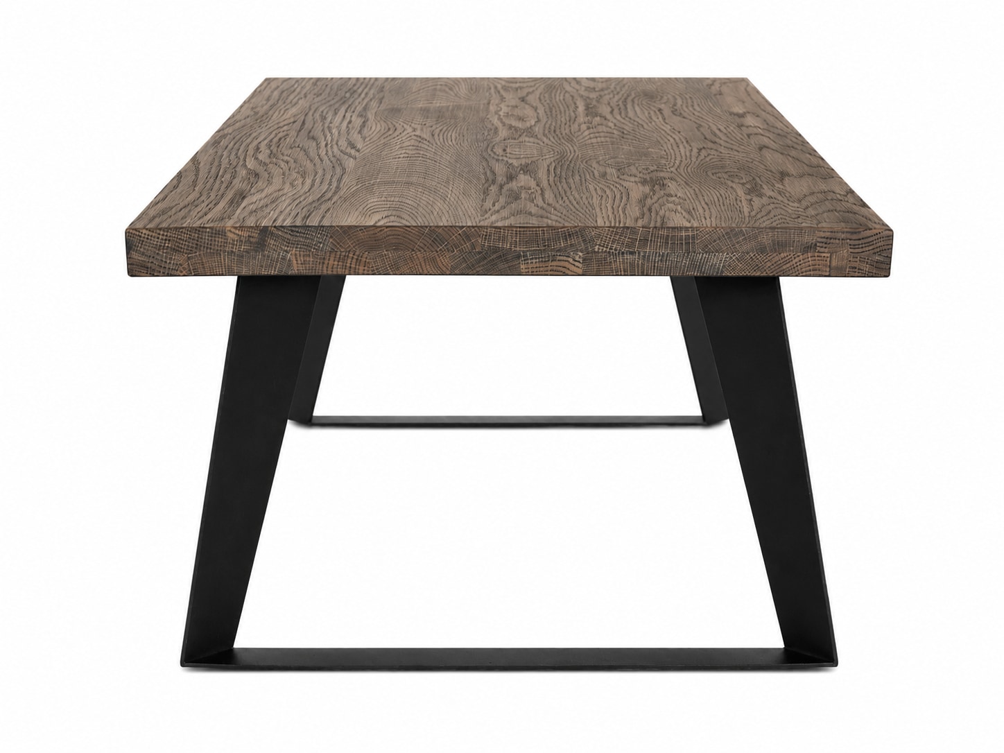 GOODproduct Couchtisch »Skagen, Wohnzimmertisch, Sofatisch, Beistelltisch, Kaffeetisch« Wildeiche geölt, Natur/Smoke, gerade Kante, Metallgestell