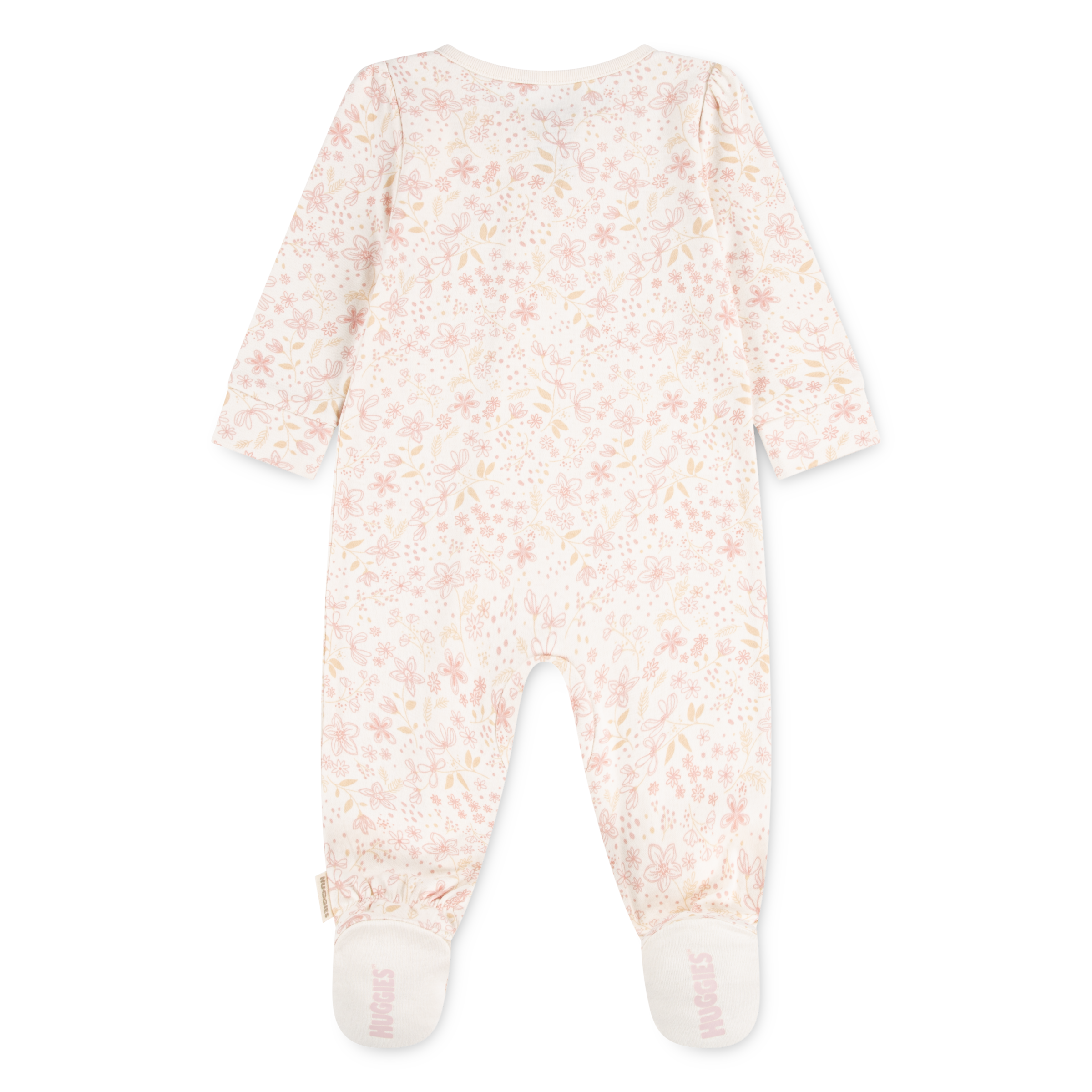 HUGGIES babywear Grenouillère »HUGG FOOTED COVERALL« Verdeckter Reissverschluss mit Kinnschutz und floralem Muster