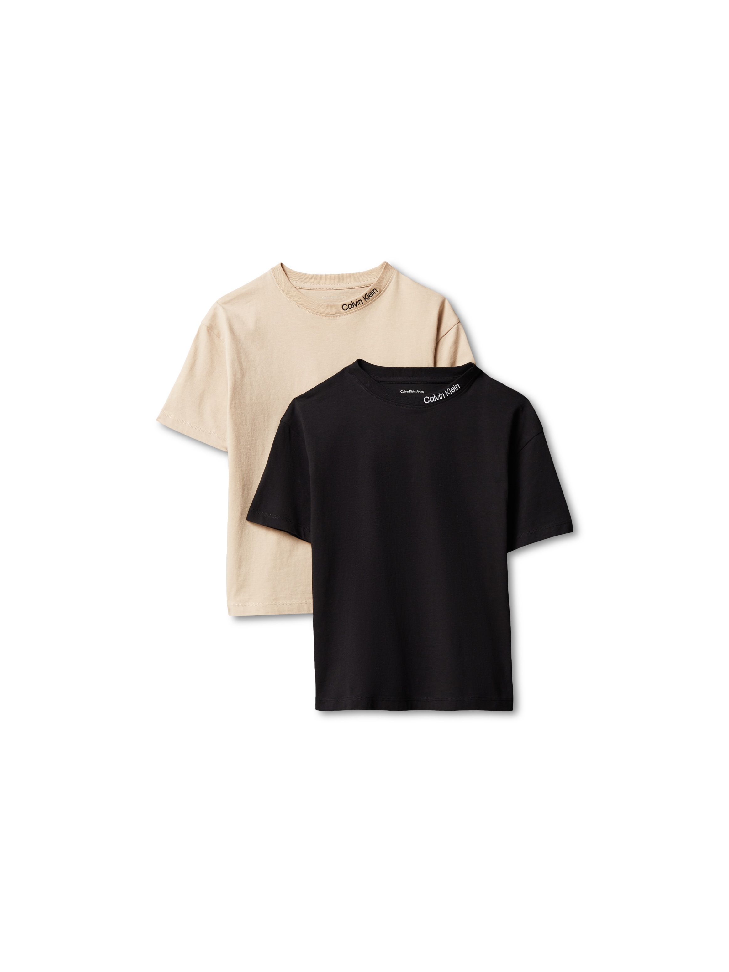 Image of Calvin Klein Jeans T-Shirt Packung, 2 Regular Fit, reine Baumwolle, gestickter Logoschriftzug