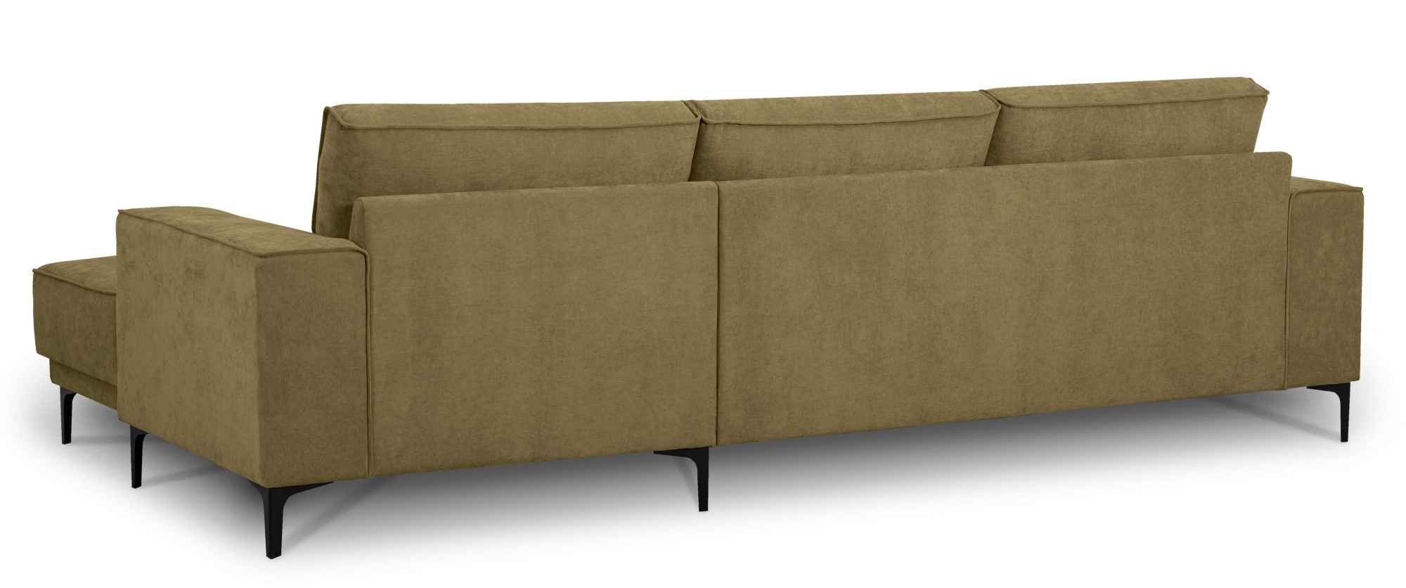 Places of Style Ecksofa »Polsterecke Oland, Struktur, Flachgewebe, Luxus-Microfaser, Boucle«, L-Form, 280 cm, Wellenunterfederung, Skandi-Design, Metallfüsse