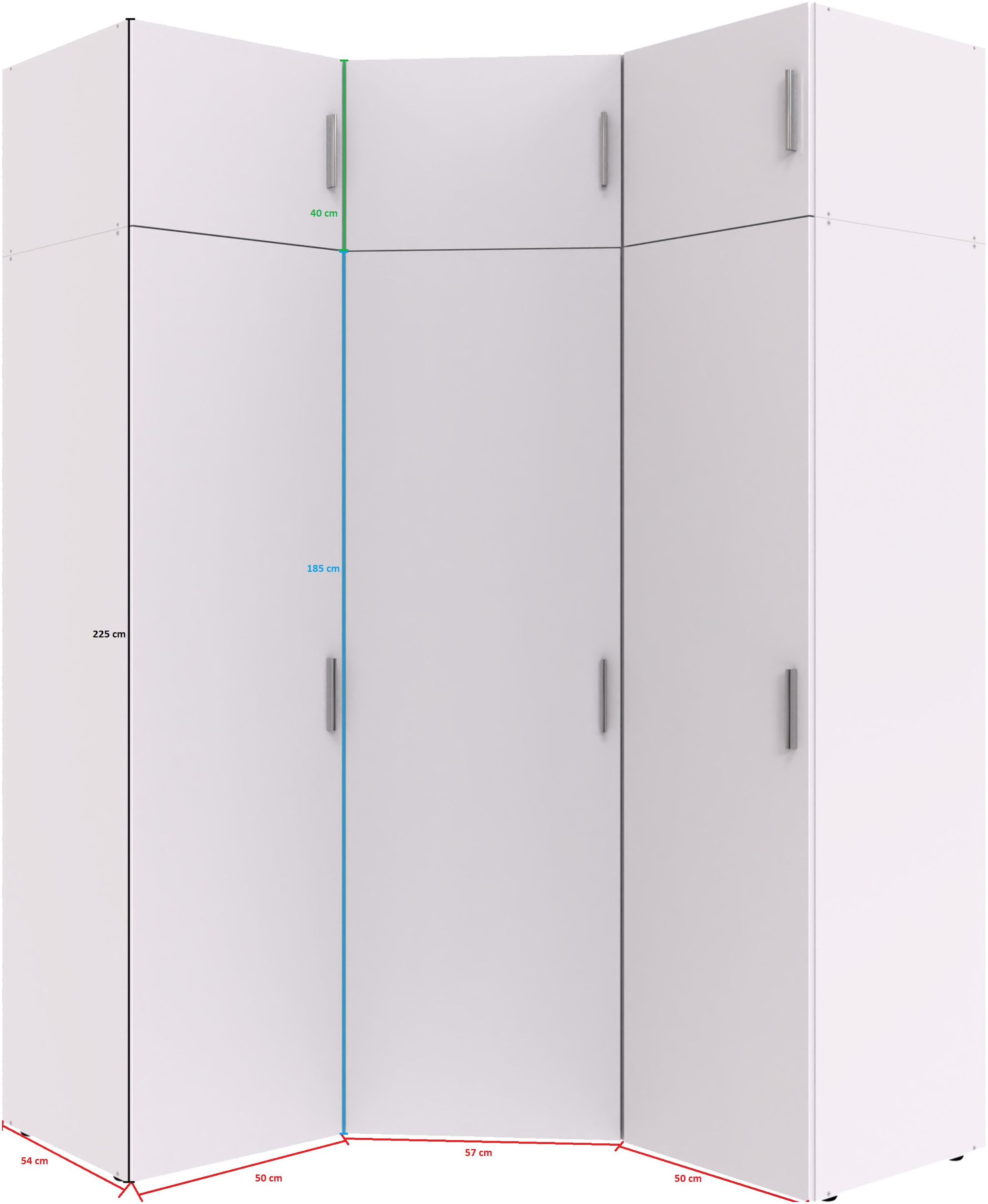 Wimex Schranksystem »Münster«, (Spar-Set, 6tlg: Eckschrank+ 2 Schränke 50cm breit+ 3 Aufsatzmodule), Mehrzweckschrank